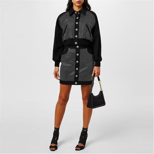 Balmain o1g2r1mq0924 Logo Jacket in Black & Grey Size S / US 4 / IT 40 - 5 Thumbnail