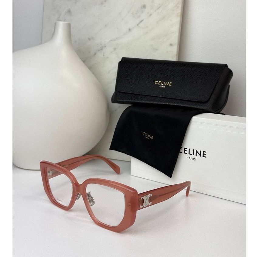 Celine NEW Celine CL50146F Cat Eye Eyeglasses Frames in Pink Size ONE SIZE - 1 Thumbnail