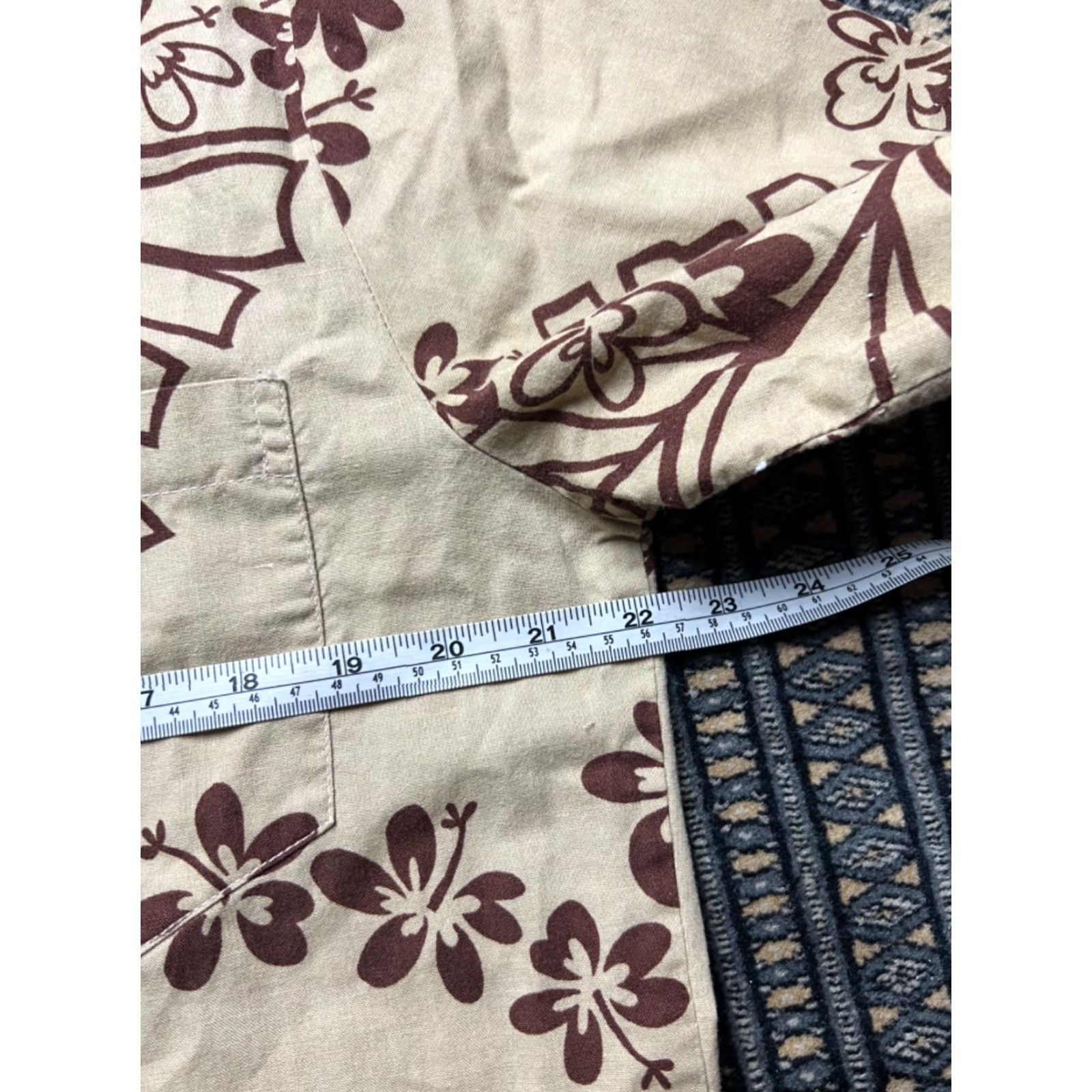 Vintage VINTAGE RJC Hawaiian Shirt L Mens Regular Short Sleeve Button-Up Beige Cotton Size US L / EU 52-54 / 3 - 3 Thumbnail