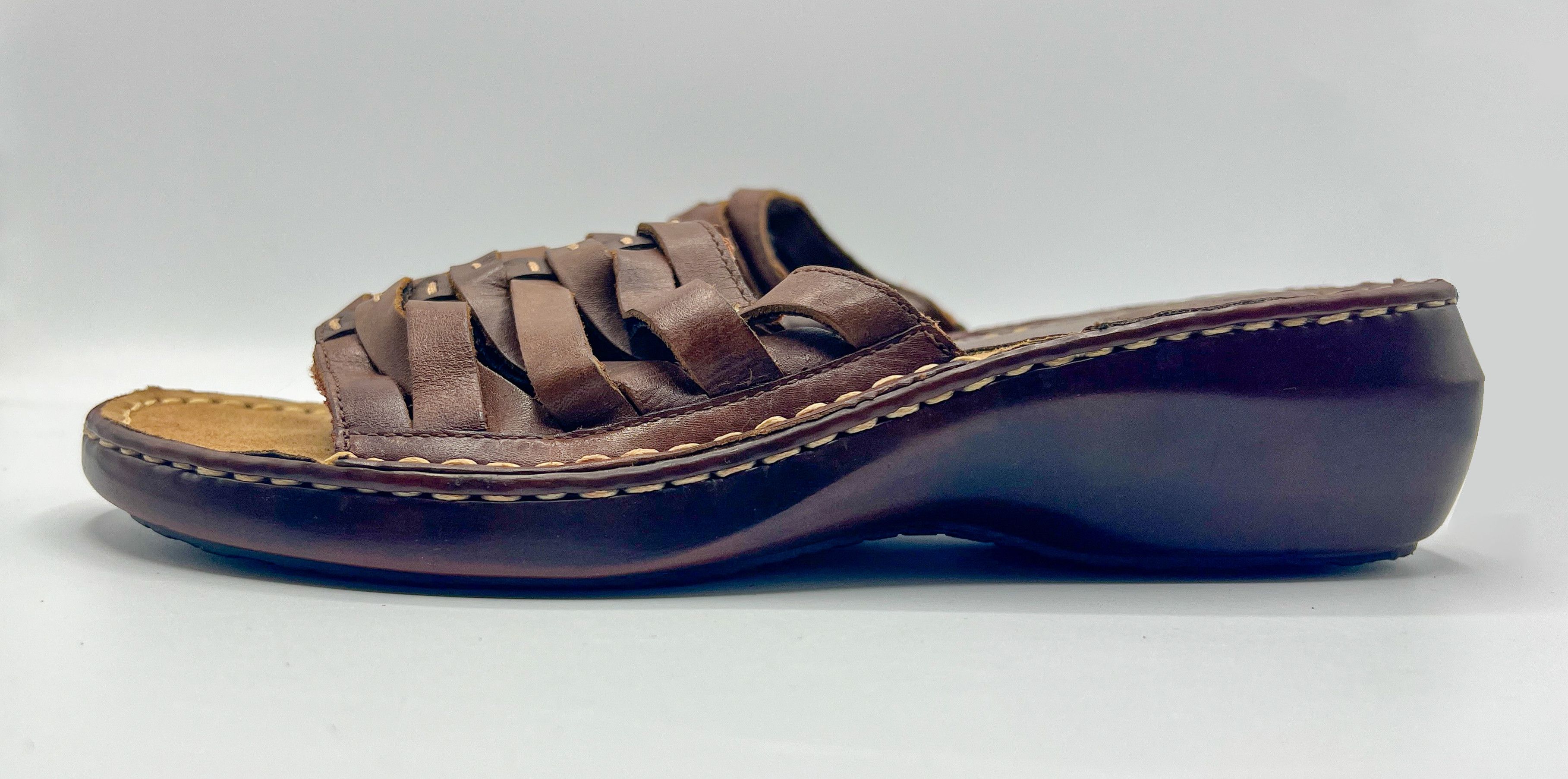 Scholl Dr. Scholl's Reba II Brown Woven Leather Mule Sandals Size US 9 / IT 39 - 5 Thumbnail