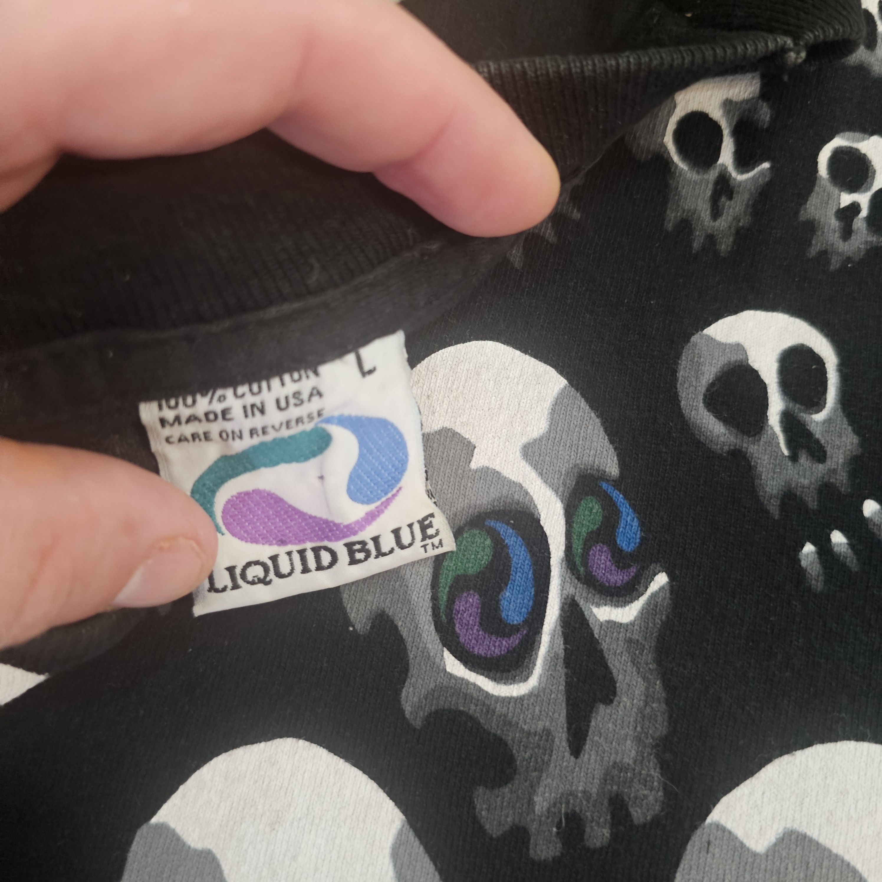 Liquid Blue Vintage 1992 Liquid Blue "Son of Skulls" AOP T-Shirt Size US L / EU 52-54 / 3 - 3 Thumbnail