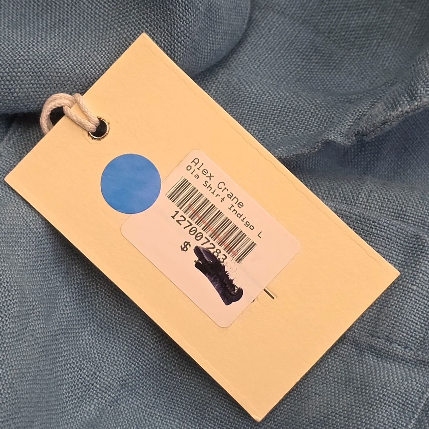 Vintage Alex Crane Men's Large Blue Knit Ola Shirt Linen Button Up NWT Size US L / EU 52-54 / 3 - 5 Thumbnail