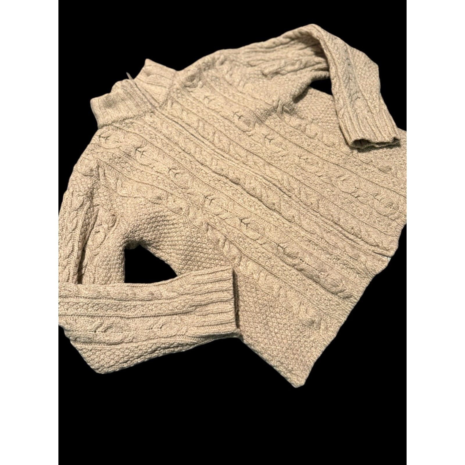 Vintage VINTAGE Aran Crafts Ireland Cardigan Sweater Full Zip Merino Wool Size Medium Women Beige Dolman Sleeve 100% Merino Wool Knit Modern Classic Size M / US 6-8 / IT 42-44 - 3 Thumbnail