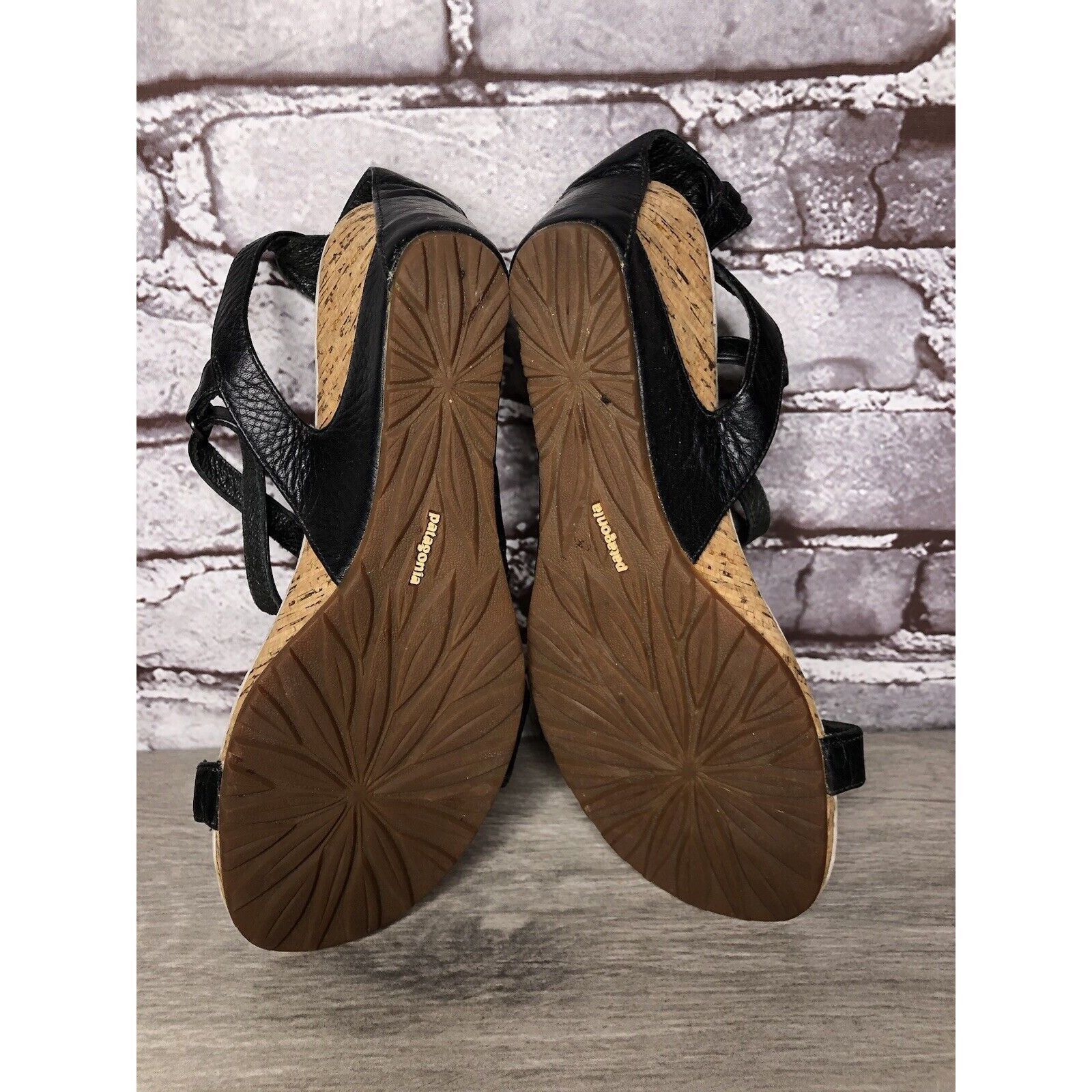 Patagonia Patagonia Black Leather Ankle Strap Cork Wedge Sandals Women Size US 6.5 / IT 36.5 - 15 Thumbnail