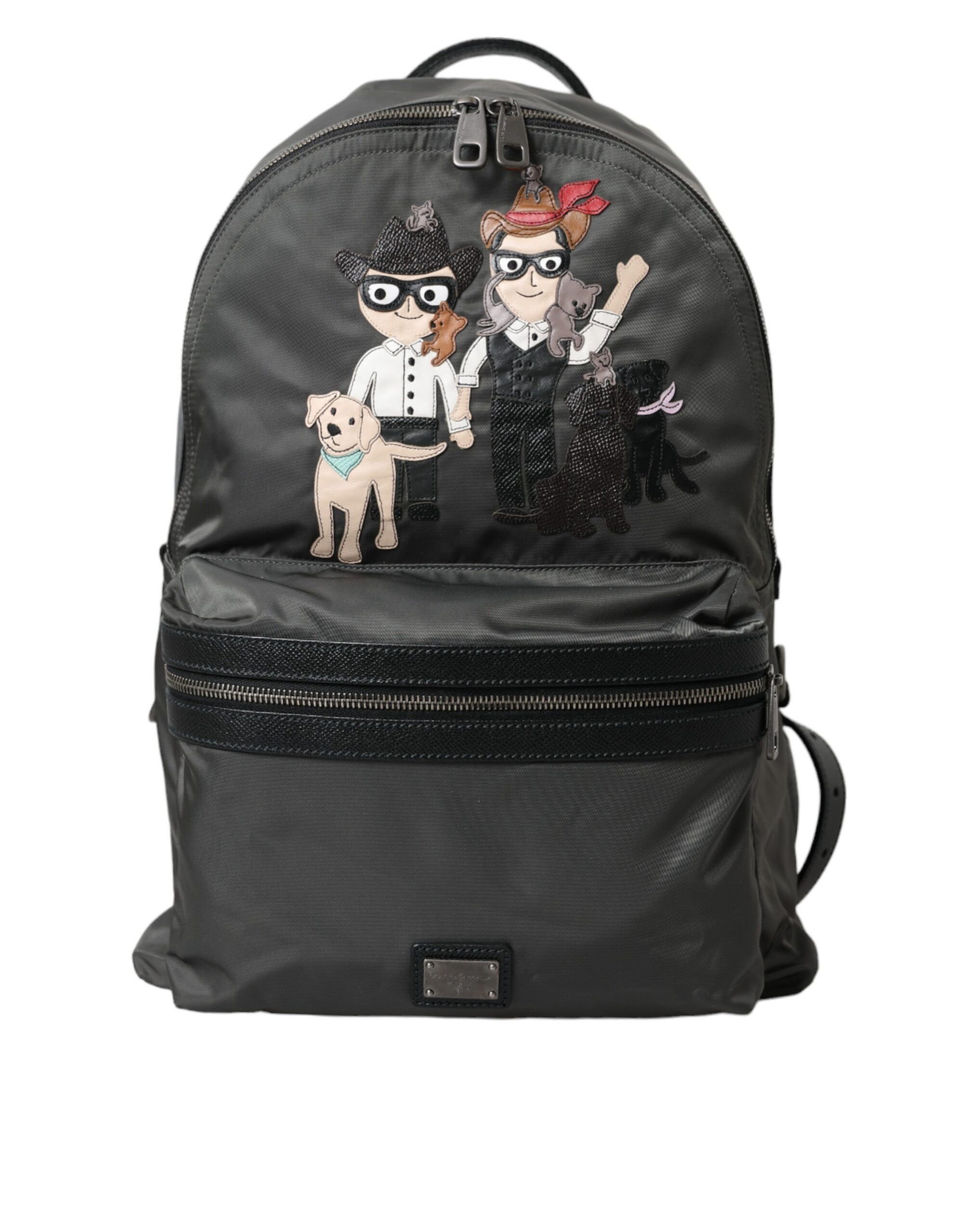 Dolce & Gabbana Dark Gray Nylon #DGFamily Patch Men Backpack Men's Bag Size ONE SIZE - 1 Thumbnail