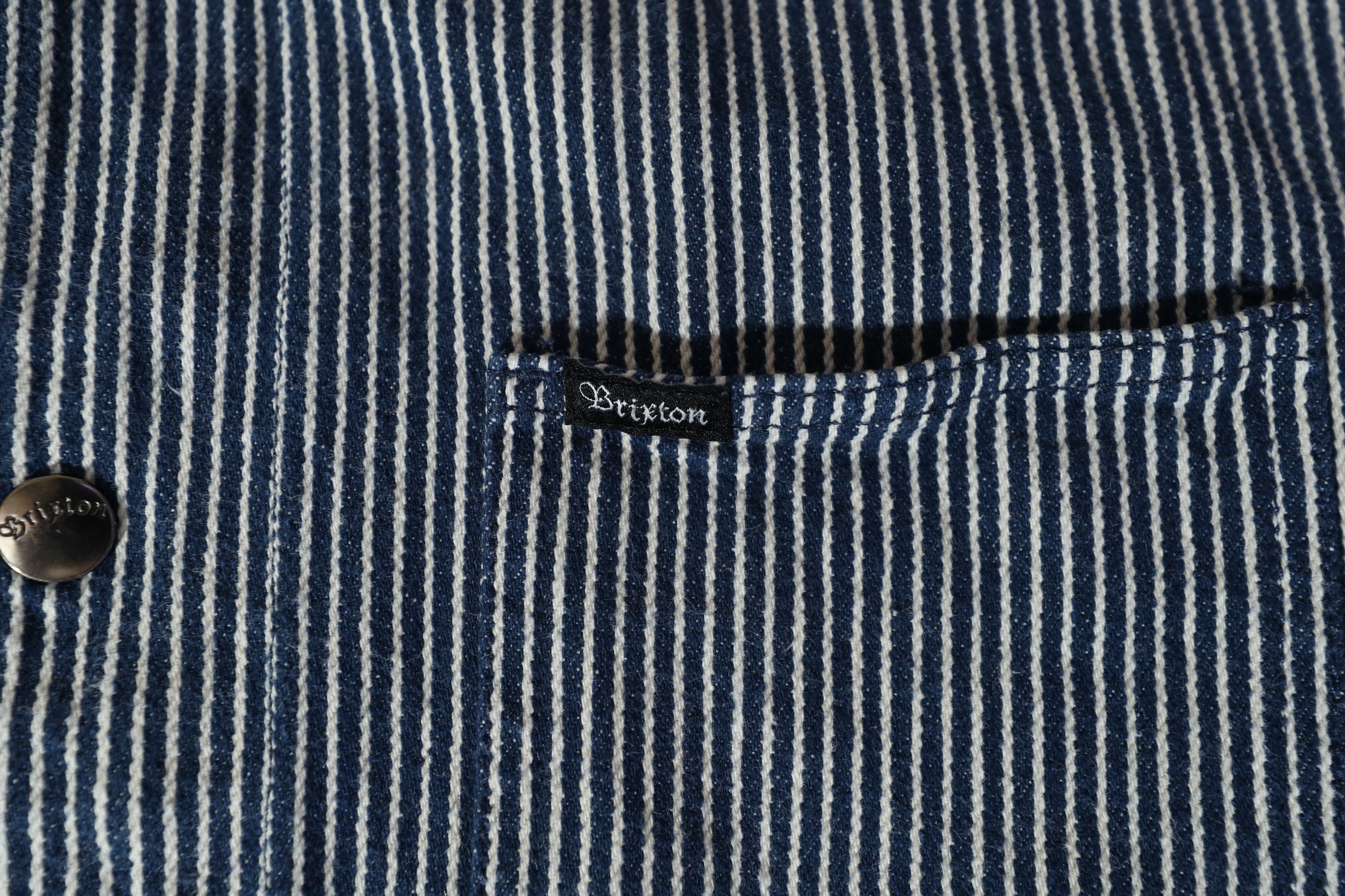 Brixton Brixton Striped Long Sleeve Overshirt (L) Size US L / EU 52-54 / 3 - 5 Thumbnail