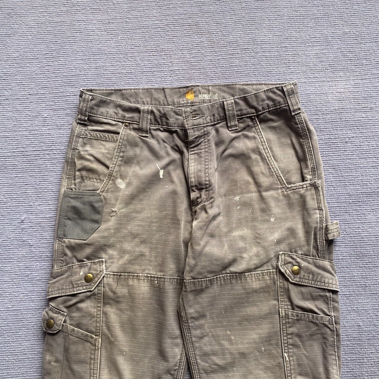Carhartt × Vintage (34x30) Crazy Faded 90s Carhartt Style Cargo Pants Size US 36 / EU 52 - 2 Thumbnail