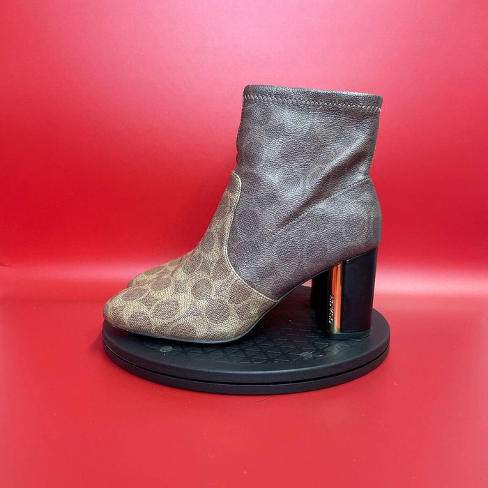 Coach Women's Coach Margot Signature Bootie Heels Size 6 Brown