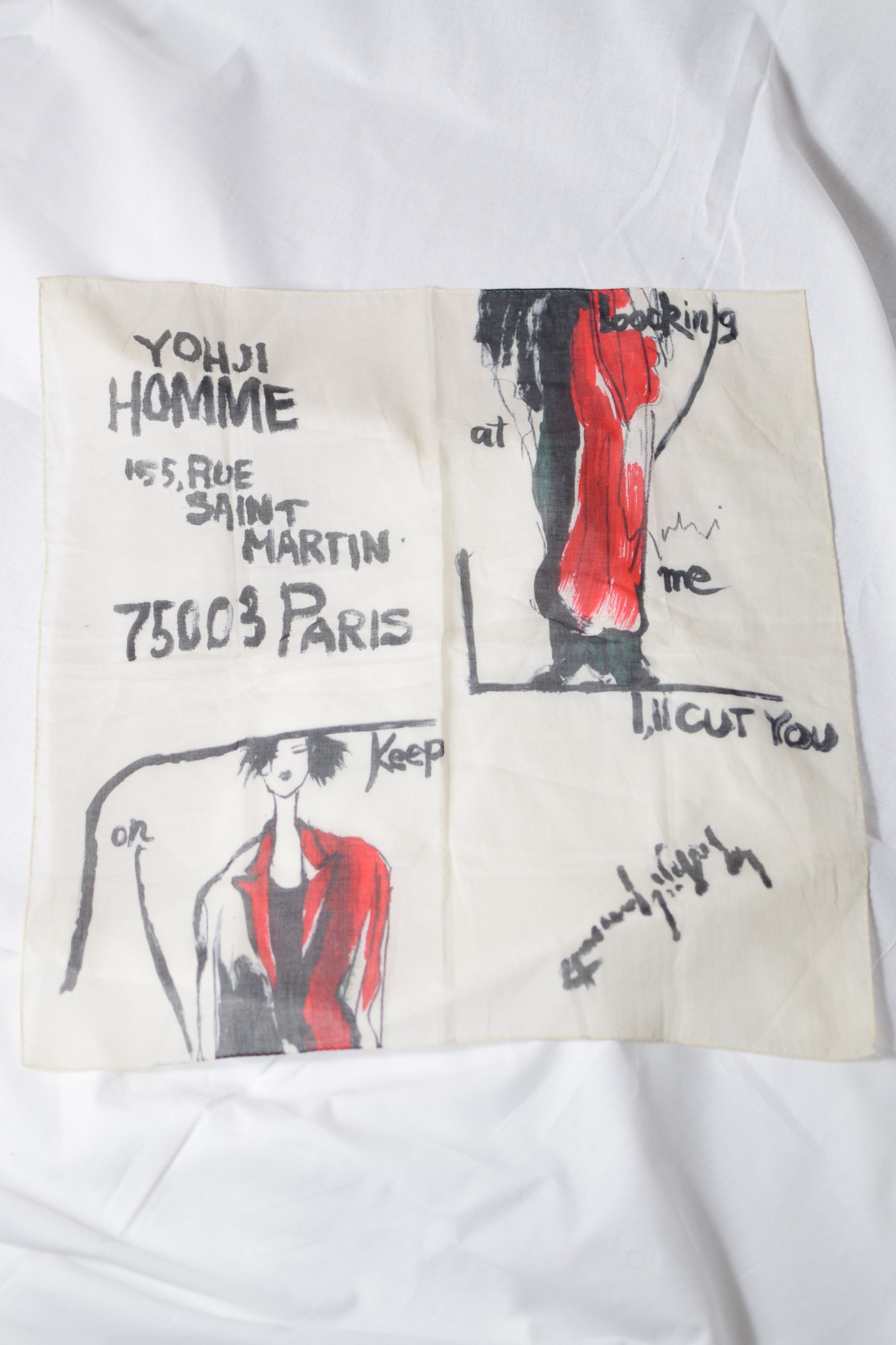 Yohji Yamamoto YYPH SS17 Rare Novelty Handkerchief Size ONE SIZE - 4 Thumbnail
