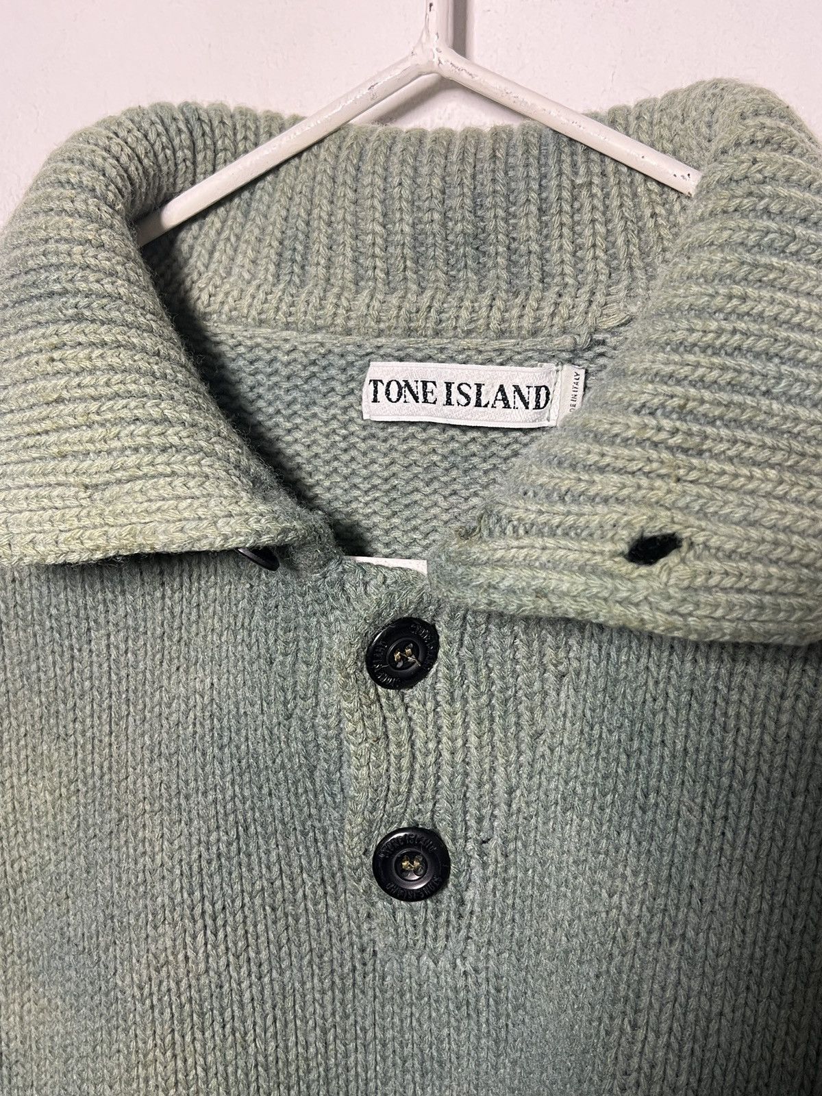 Stone Island Stone Island Chunky Overdyed Sweater – Vintage – Sage Green Size US M / EU 48-50 / 2 - 9 Thumbnail