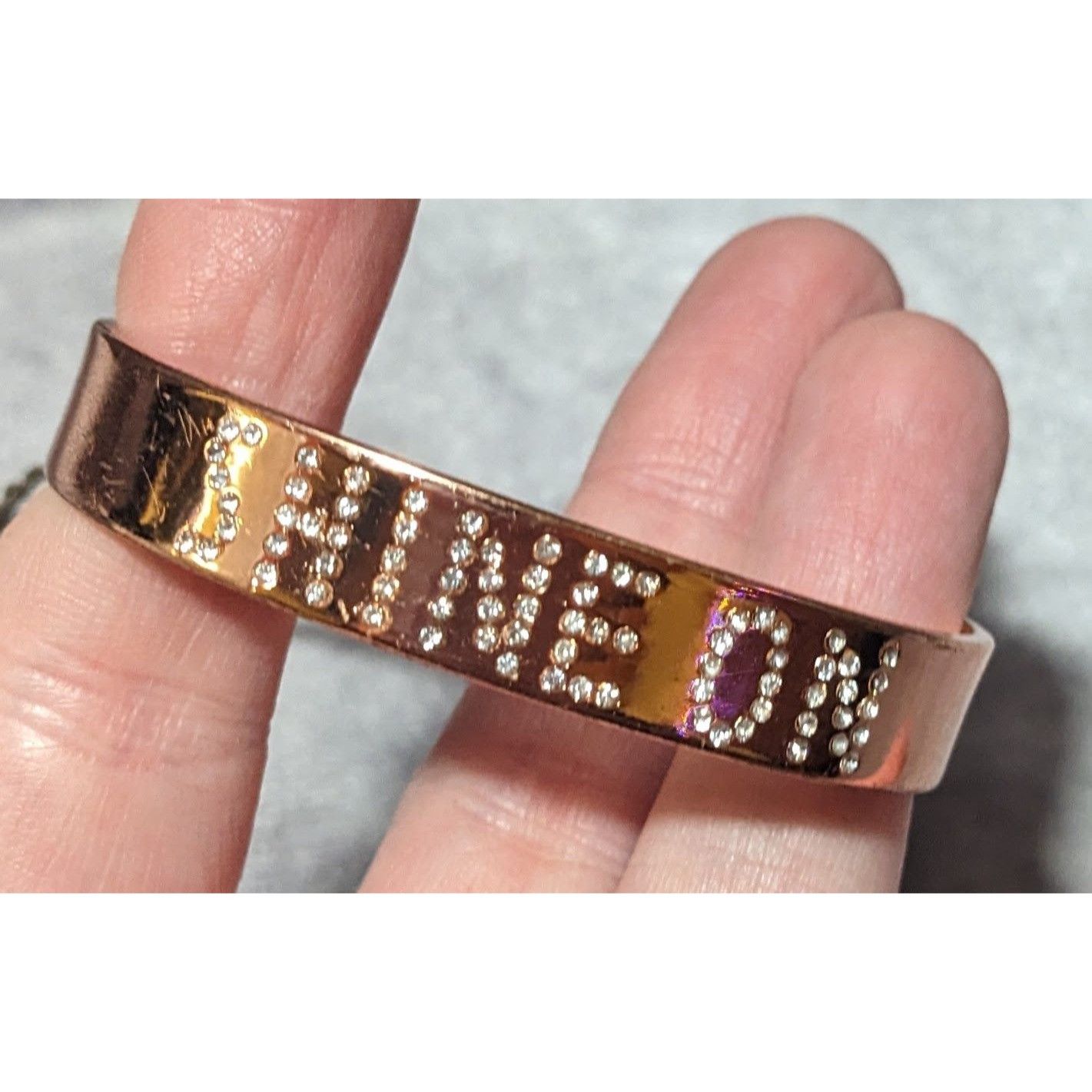 American Eagle Outfitters AEO Copper Tone Shine On Rhinestone Cuff Bracelet Size ONE SIZE - 3 Thumbnail