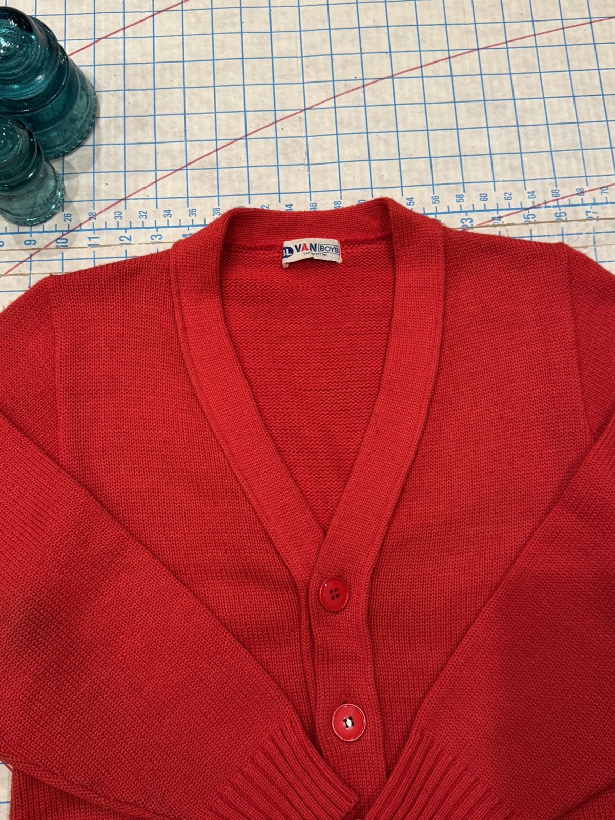 Van Vintage Van Jacket Boys Japan Red Cardigan Fits Size Small Size US S / EU 44-46 / 1 - 6 Thumbnail