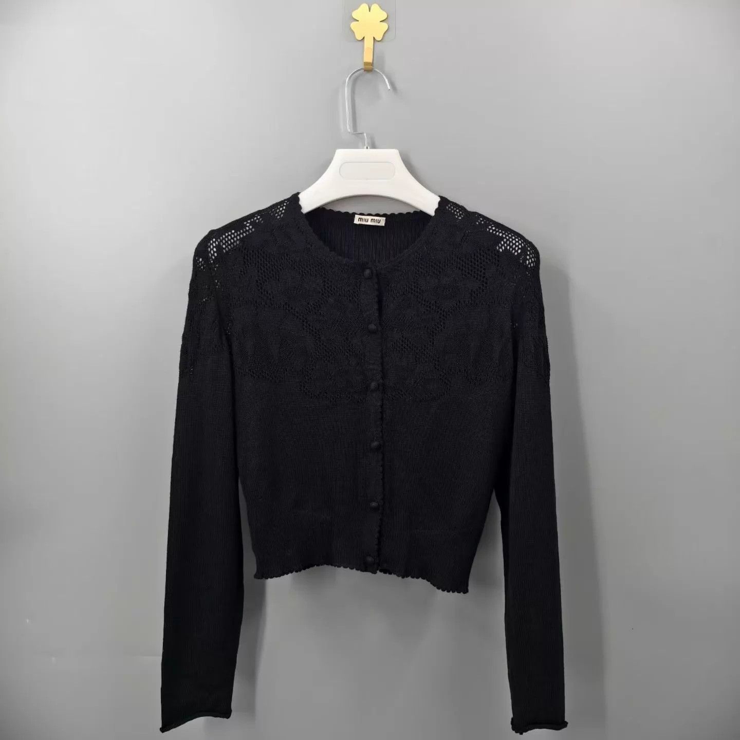 Miu Miu MIU MIU Black Lace Cardigan 42 99 Size M / US 6-8 / IT 42-44 - 1 Thumbnail