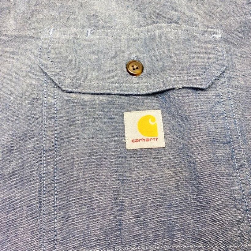 Carhartt Carhartt Shirt Mens XL Blue Chambray Midweight Button-Up Loose Fit Chest Pockets 8034 Size US XL / EU 56 / 4 - 6 Thumbnail