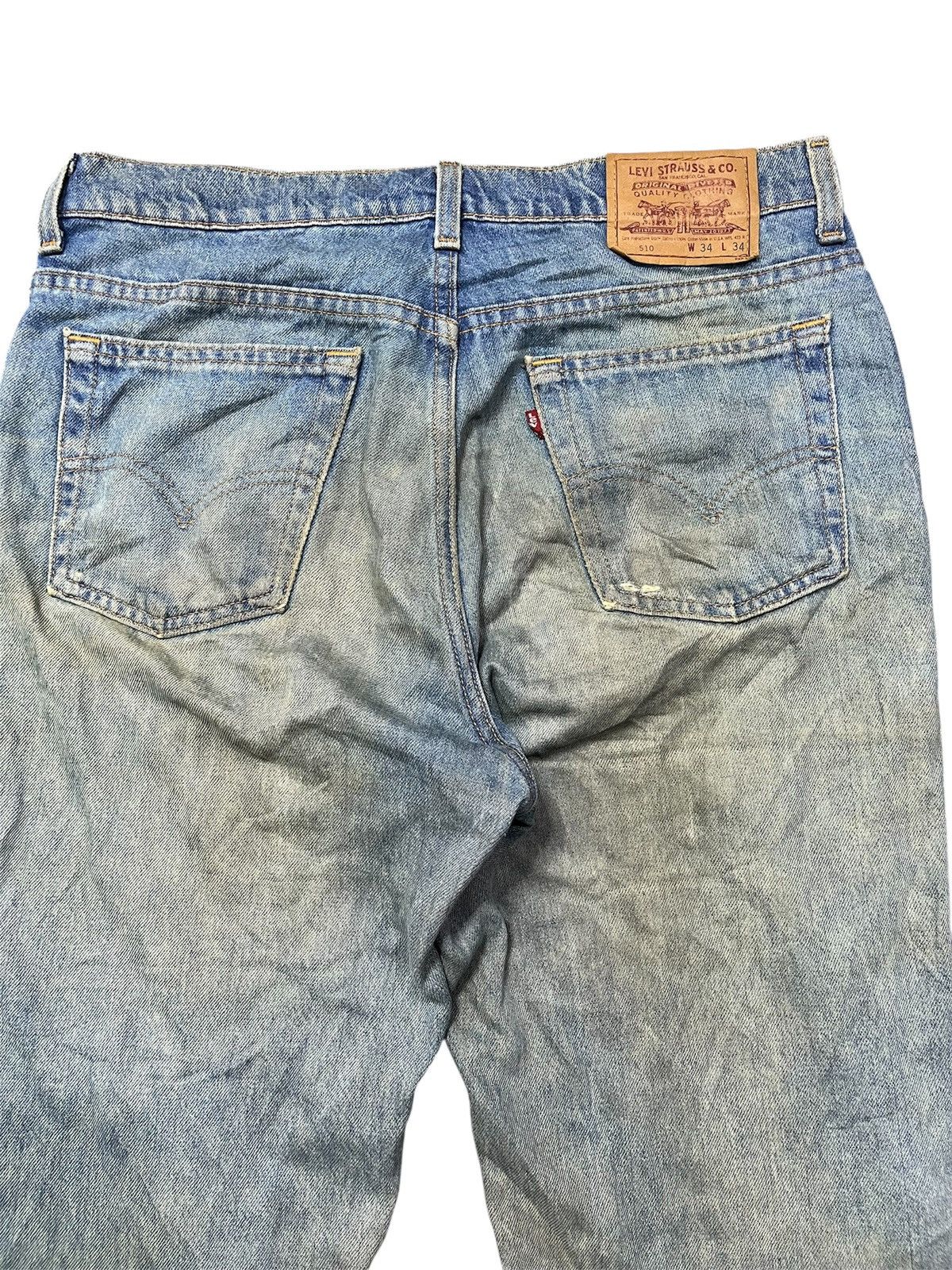 Levi's Vintage Clothing 1990s levis 510 mud washed destroyed sun faded denim pants Size US 34 / EU 50 - 4 Thumbnail