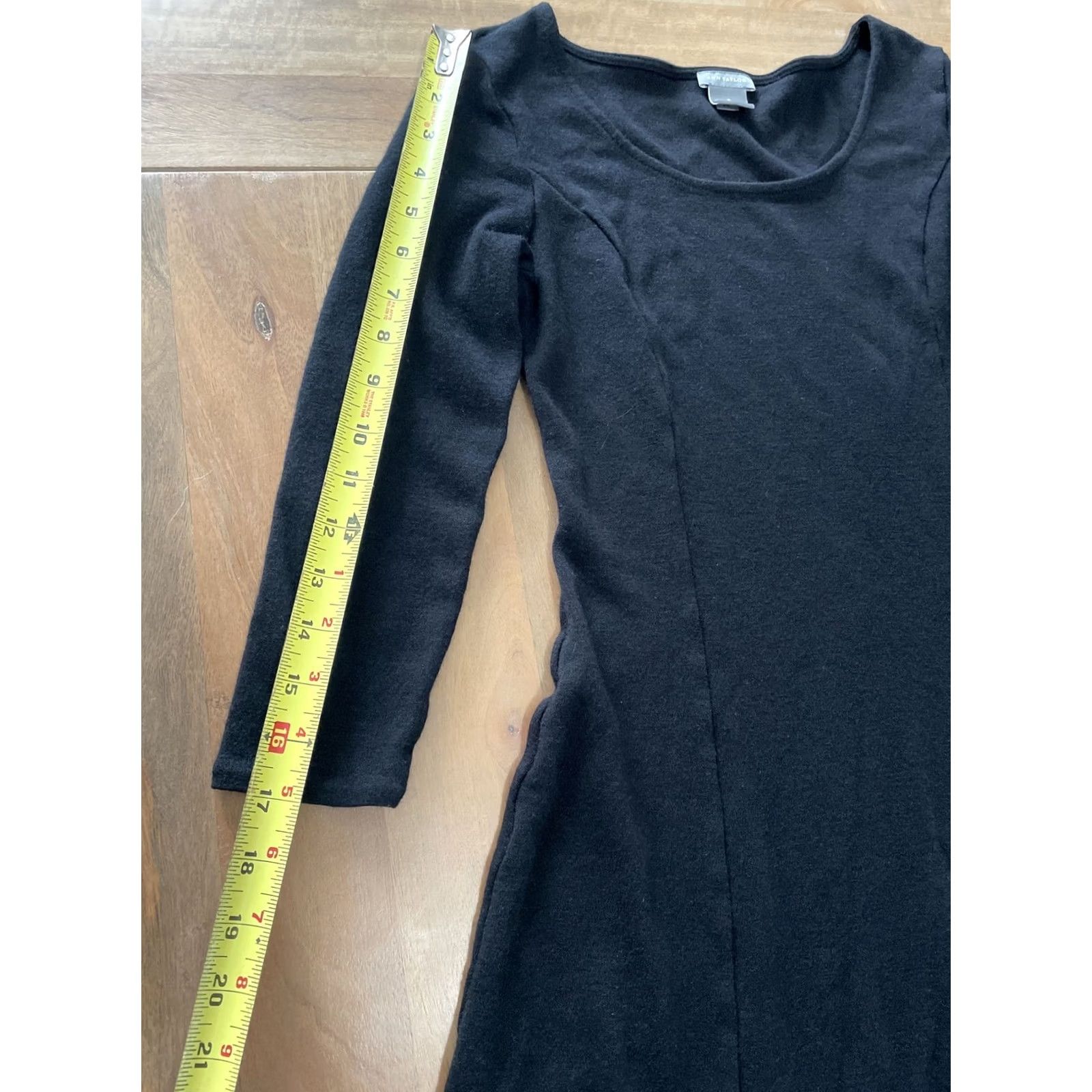 Loft VINTAGE Loft LOFT Women Dress A-Line Wool Black 3/4 Sleeve Scoop Neck Size 4 Knee Length Womens Size S / US 4 / IT 40 - 7 Thumbnail