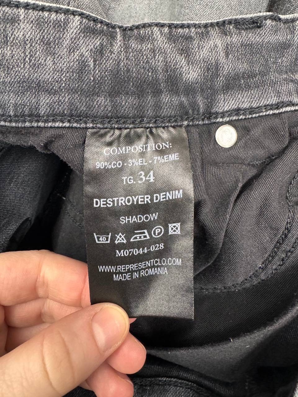 Represent Clo. Represent Men Destroyer Denim Shadow Distressed Jeans Grey Size US 34 / EU 50 - 7 Thumbnail