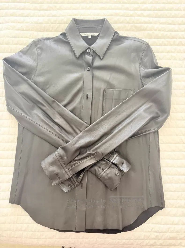 Helmut Lang Helmut Lang Black leather shirt, loose fit Size XS / US 0-2 / IT 36-38 - 1 Thumbnail