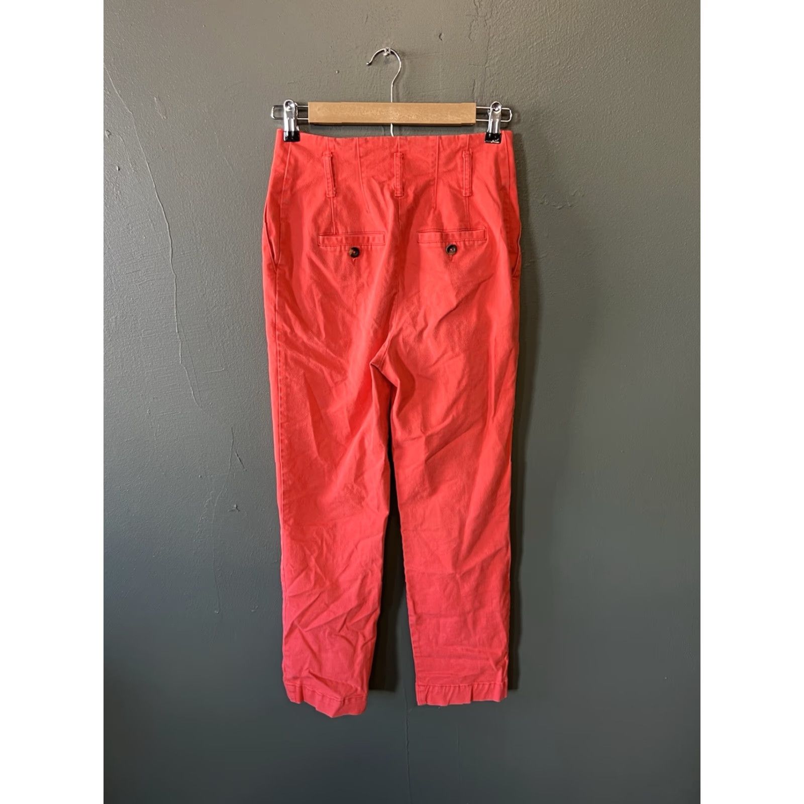 Boden Boden Womens Red Pleated Cropped Pants 6R Size 28" / US 6 / IT 42 - 2 Thumbnail