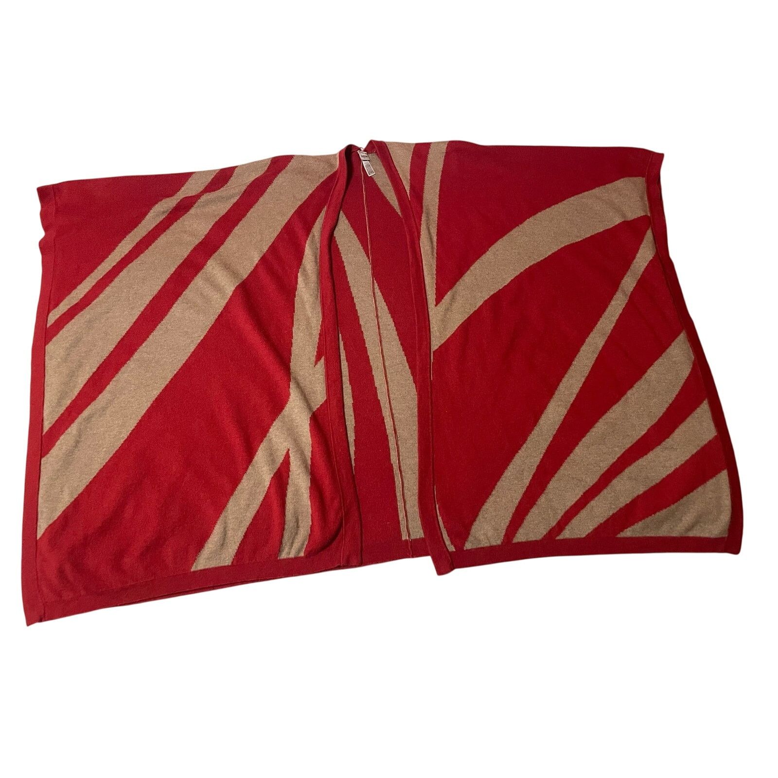 Chicos Chico's Boho Red Geometric Print Knit Kimono Shawl One Size Size ONE SIZE - 7 Thumbnail