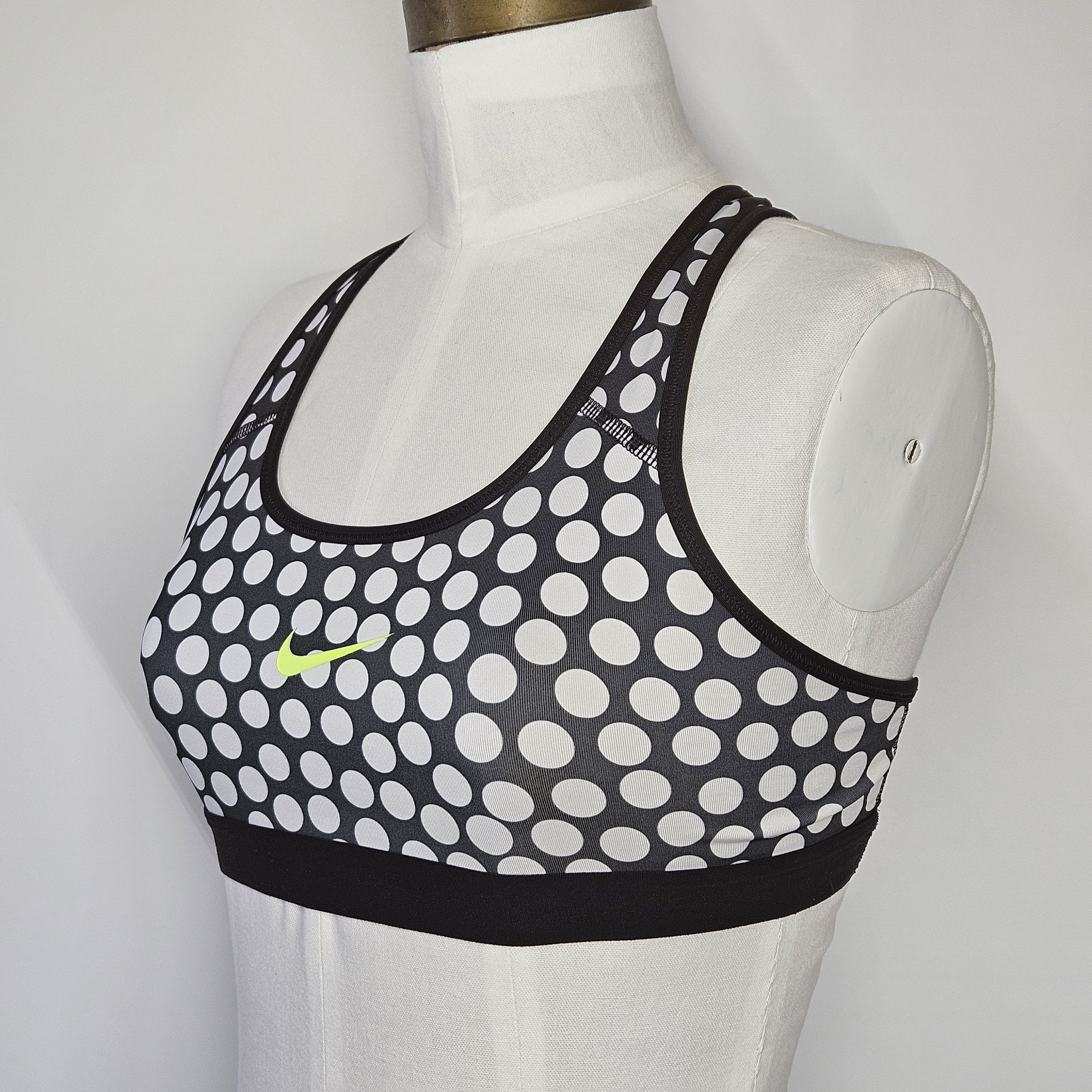 Nike Nike Size S Sports Bra Black White Polkadots Support Dri-Fit Size S / US 4 / IT 40 - 3 Thumbnail