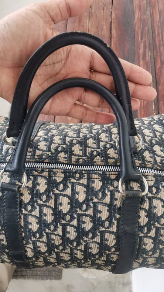 Christian Dior Monsieur Vintage 80s Christian Dior Beige Trotter Monogram Duffle Bag Size ONE SIZE - 5 Thumbnail
