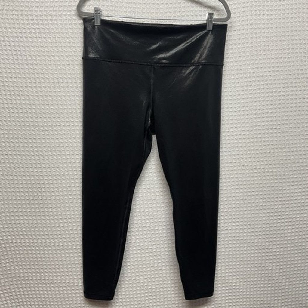 Athleta NWOT Athleta Black Faux Leather Midrise Leggings Women XL Size 34" / US 12 / IT 48 - 7 Thumbnail