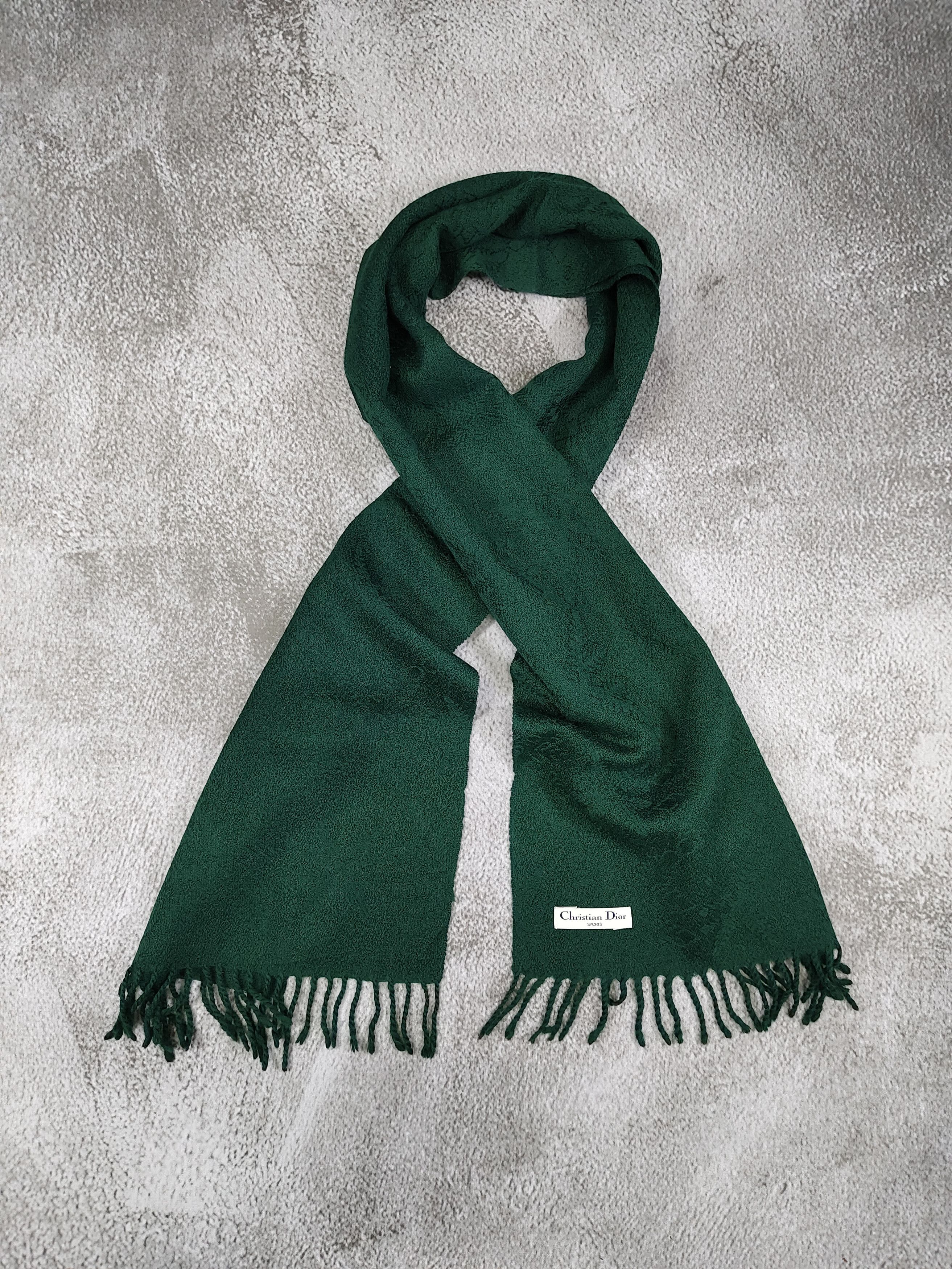 Christian Dior Monsieur 90s C.D Sport- Snowflake Jacquard Pattern Classic Wool Scarf Size ONE SIZE - 1 Thumbnail