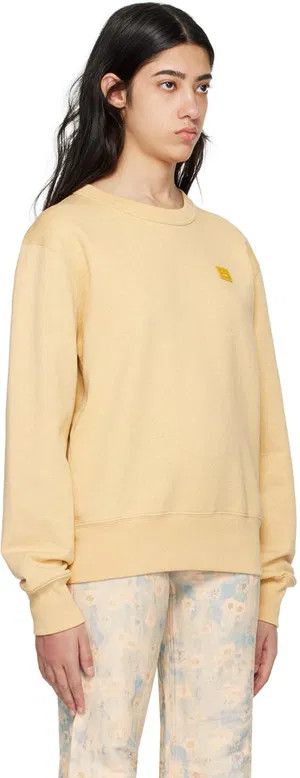 Acne Studios o1y0725 Crewneck Sweatshirt in Light Yellow Size XL / US 12-14 / IT 48-50 - 2 Thumbnail