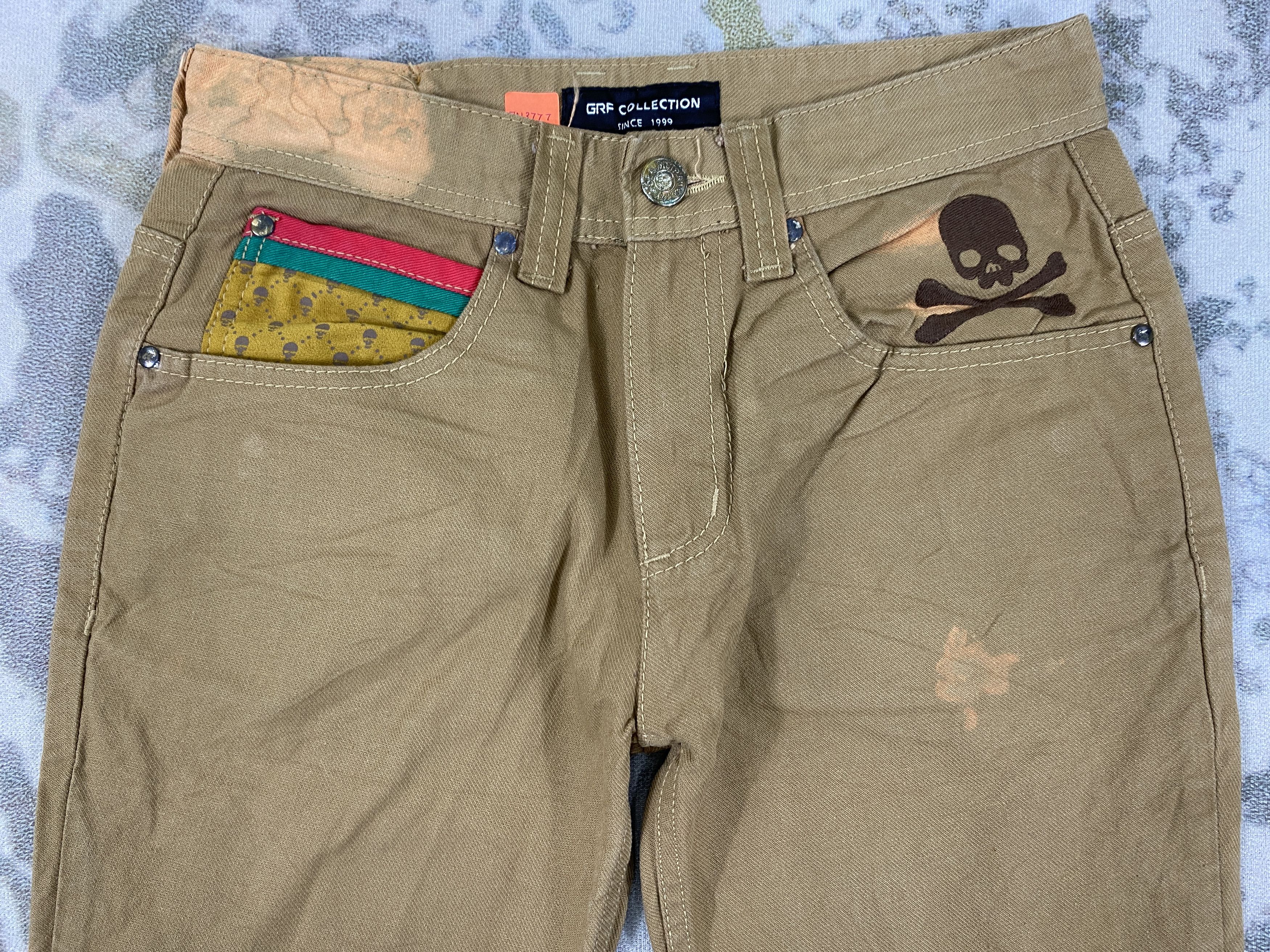 Japanese Brand Brown Vintage Grf Jeans 29x29 Denim- JN3777 Size US 29 - 3 Thumbnail