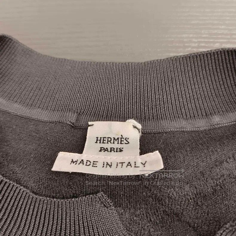 Hermes Hermes Black Wool Top with Chain and Butterfly Sleeves Size S / US 4 / IT 40 - 3 Thumbnail