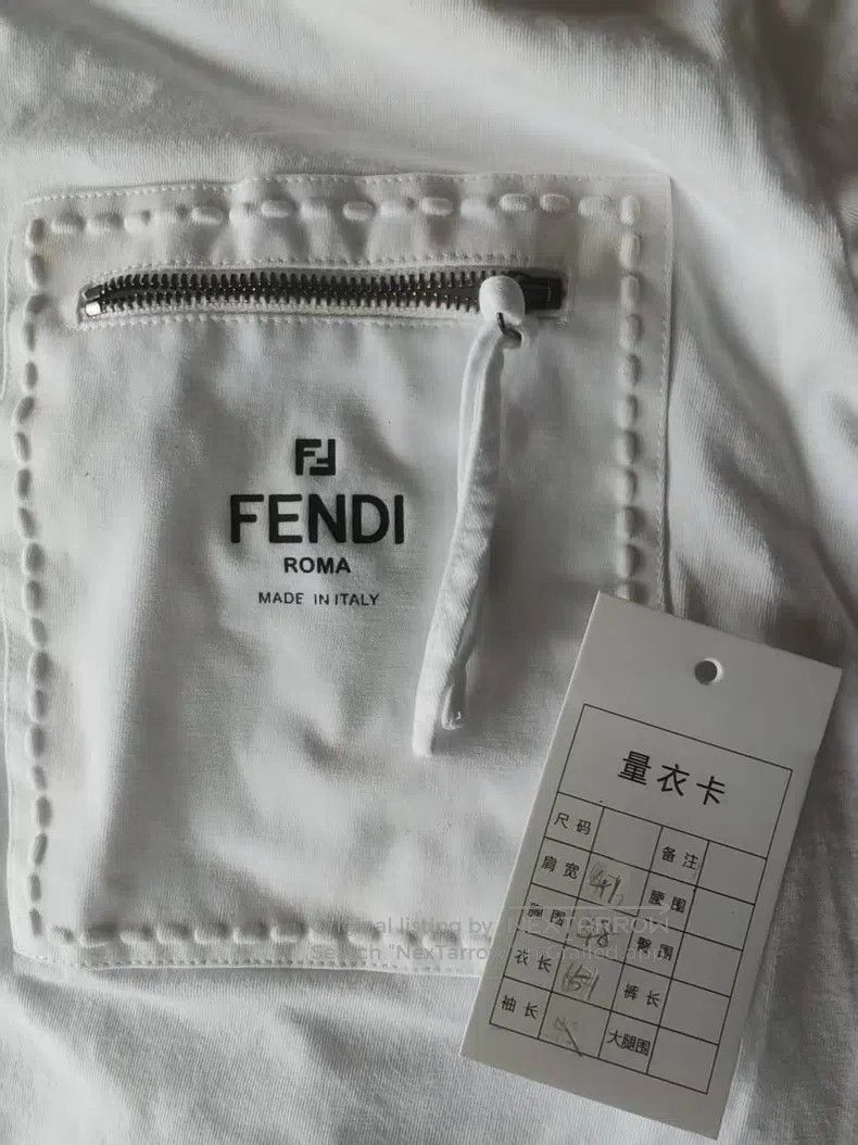 Fendi Fendi Pocket Slogan Short Sleeve Shirt Size S / US 4 / IT 40 - 5 Thumbnail