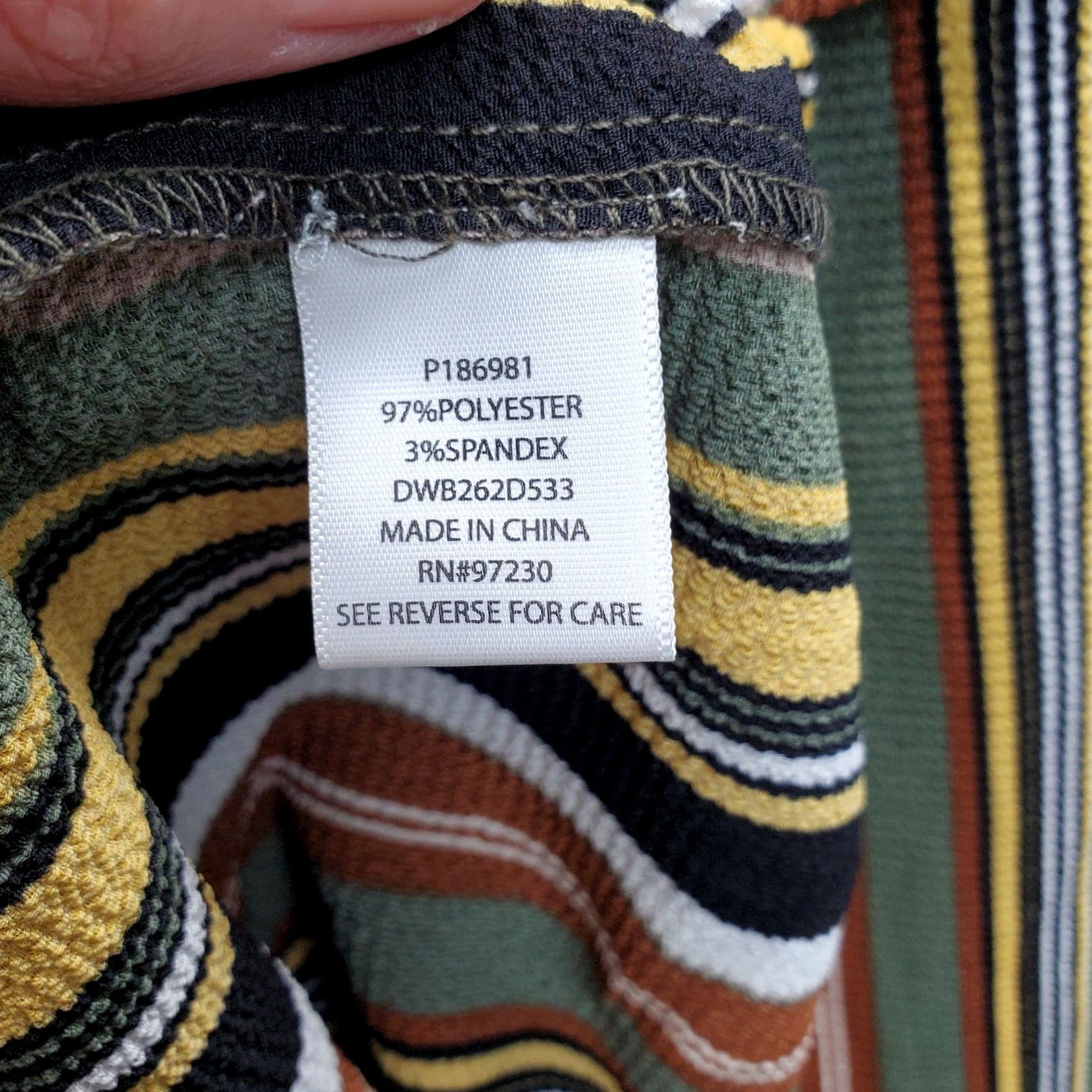 Almost Famous Almost Famous Jumpsuit Womens M Halter Wrap Front Striped Sleeveless Multicolor Wide-Leg Casual Size 32" / US 10 / IT 46 - 4 Thumbnail