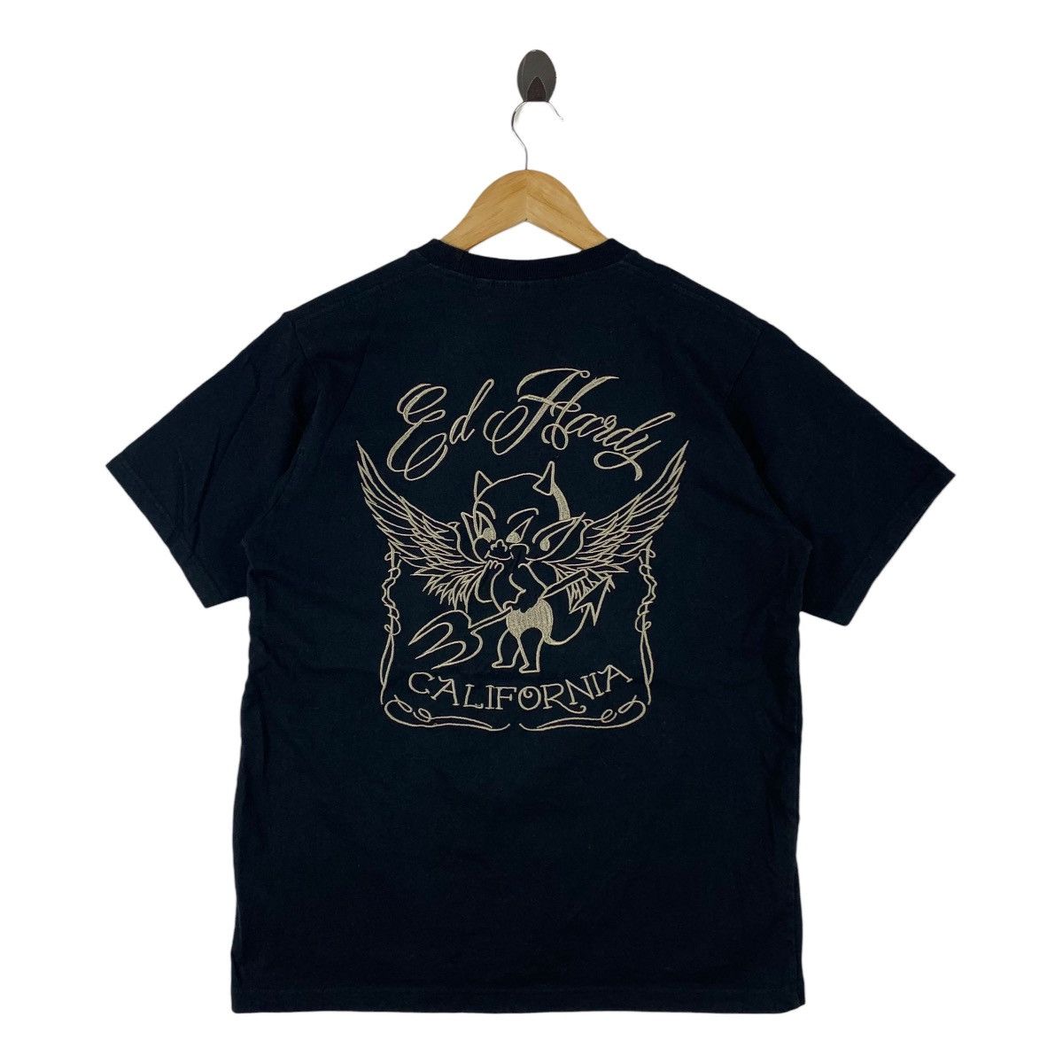Christian Audigier Vintage Ed Hardy California Devil Embroidered Tee Size US L / EU 52-54 / 3 - 1 Thumbnail