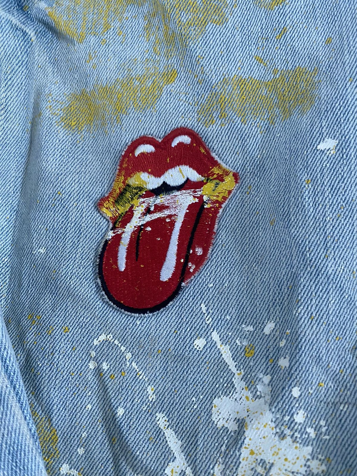 If Six Was Nine × Japanese Brand × The Rolling Stones JAPAN BRAND JOGE MARTIN DISTRESS PAINTED BANDANA DENIM Size US 31 - 8 Thumbnail
