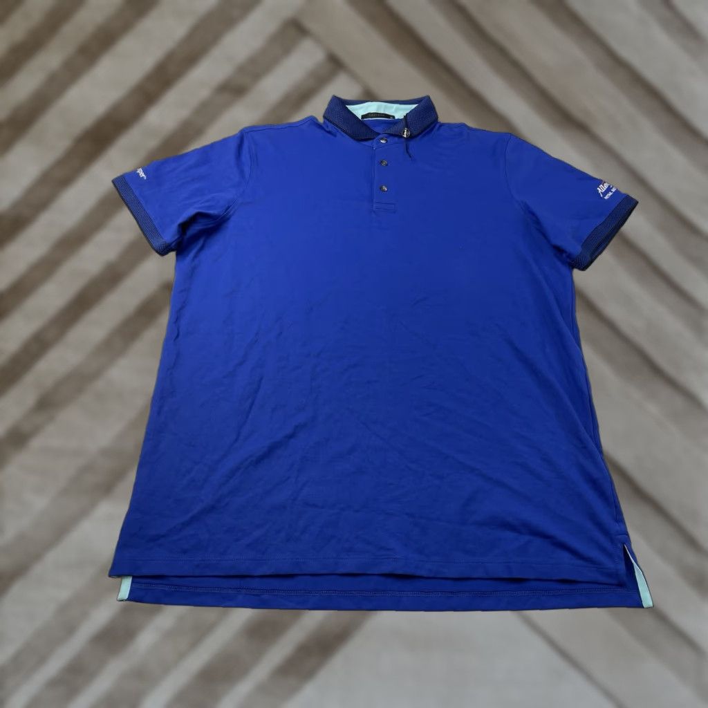 Vintage Greyson Polo Shirt Mens XL Blue Nylon Cotton Spandex Logo Golf Knit Short Sleeve Collared Pima Cotton Vintage: No Size US XL / EU 56 / 4 - 1 Thumbnail