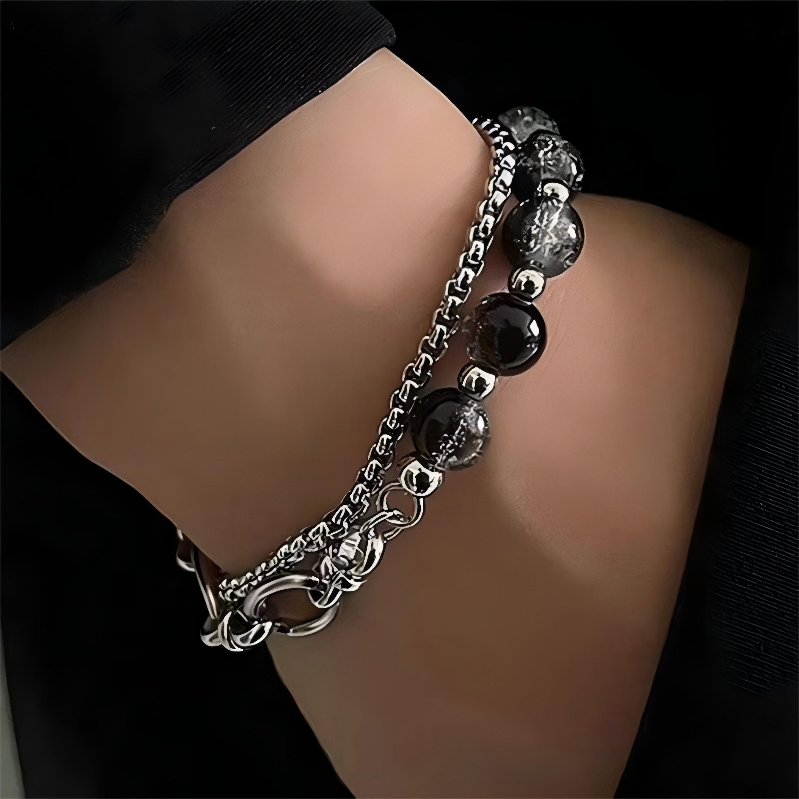 Other Ball Crystal Beaded Chain Link Metal Bracelet Size ONE SIZE - 3 Thumbnail