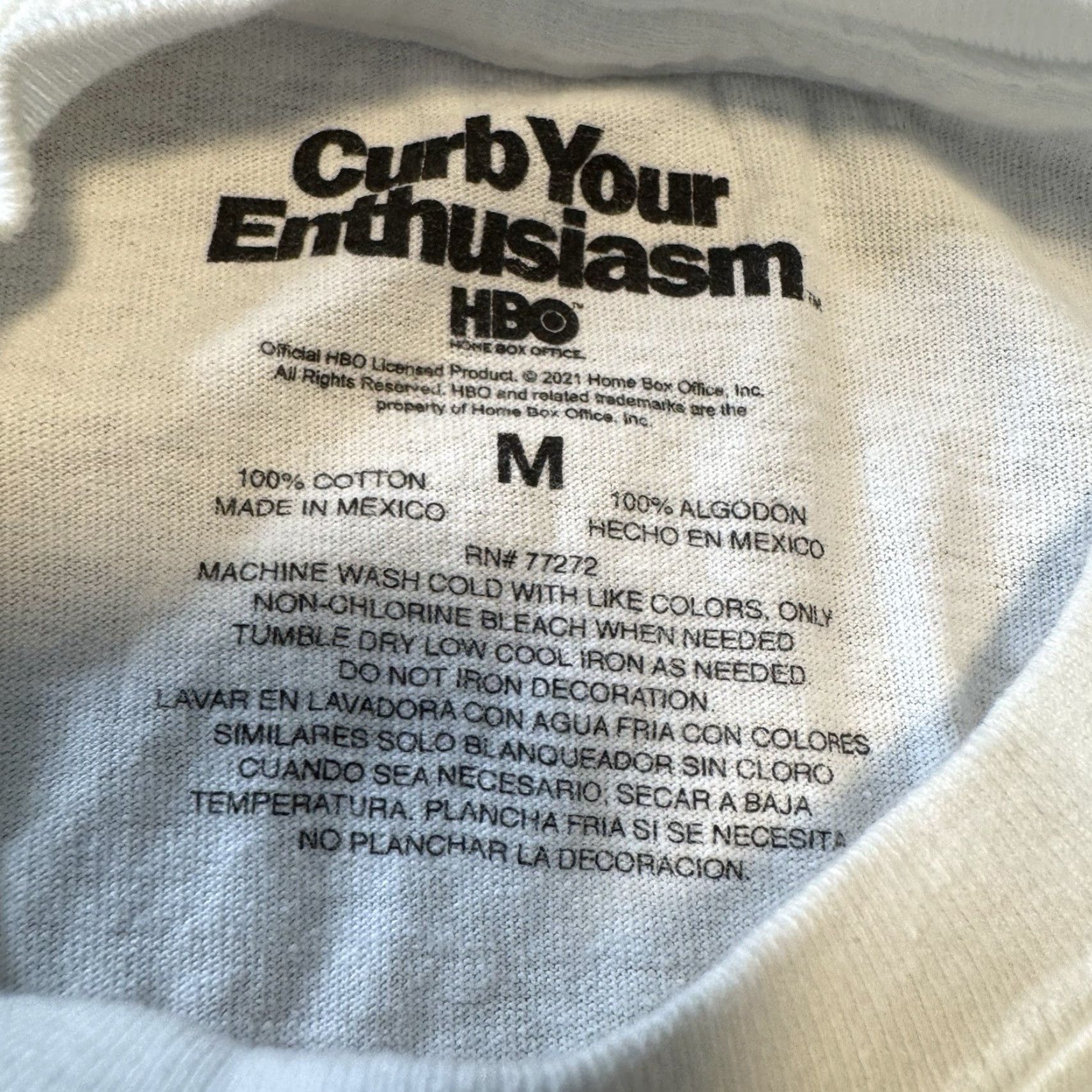 Vintage Curb Your Enthusiasm T-Shirt Leon You Can’t Pause Toast HBO Medium White Cotton Crew Neck Short Sleeve Mens USA Comedy Shirt Size US M / EU 48-50 / 2 - 3 Thumbnail
