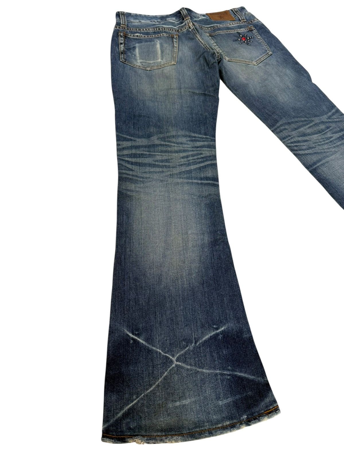 Tornado Mart Flared Jeans Sanford Distressed Faded Bootcut Denim Size US 31 - 21 Thumbnail