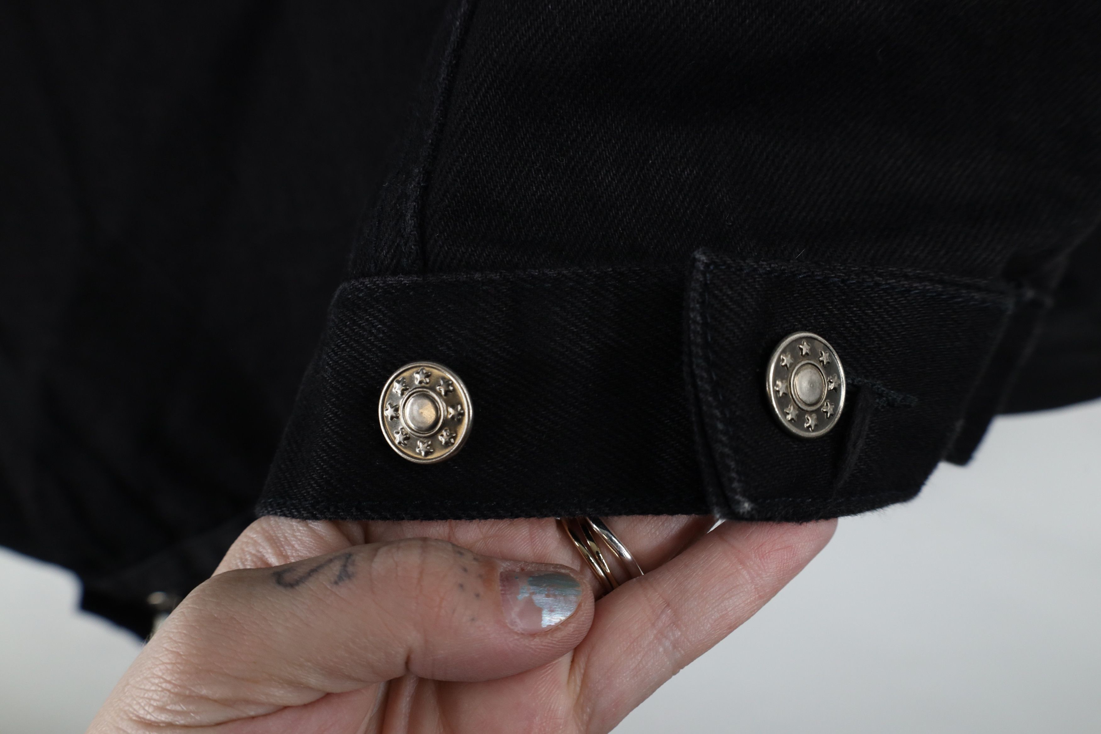 Vintage Vintage 90s Streetwear Jean Trucker Jacket Black Cotton Size US M / EU 48-50 / 2 - 10 Thumbnail