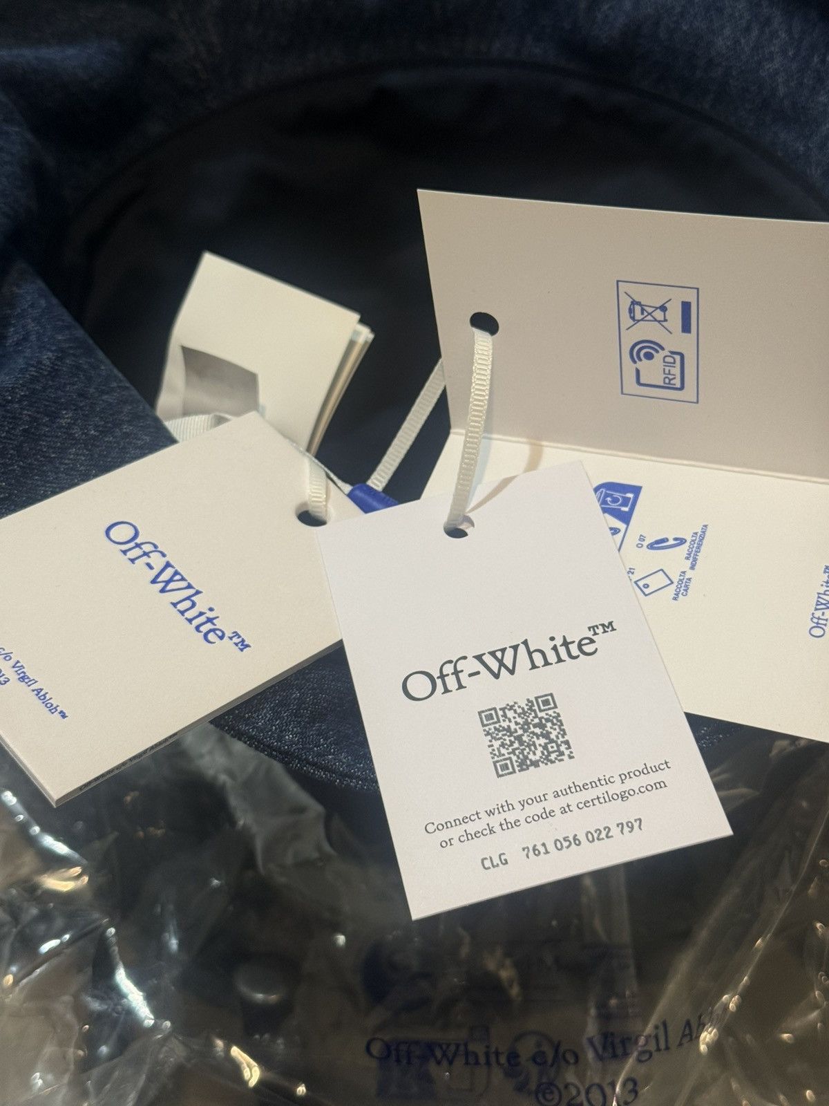 Off-White Off-White Denim Bucket Hat With Embroidered Logo Size ONE SIZE - 3 Thumbnail
