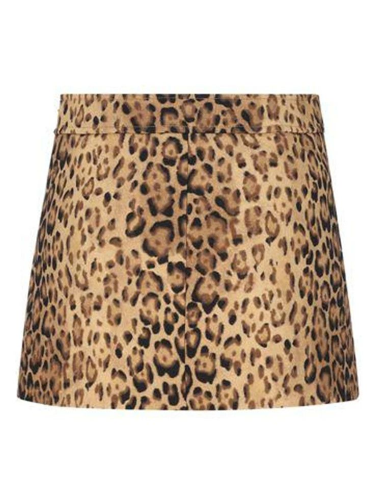 Celine o1y0725 Leopard-print Mini Skirt in Multicolor Size 27" / US 4 / IT 40 - 2 Thumbnail