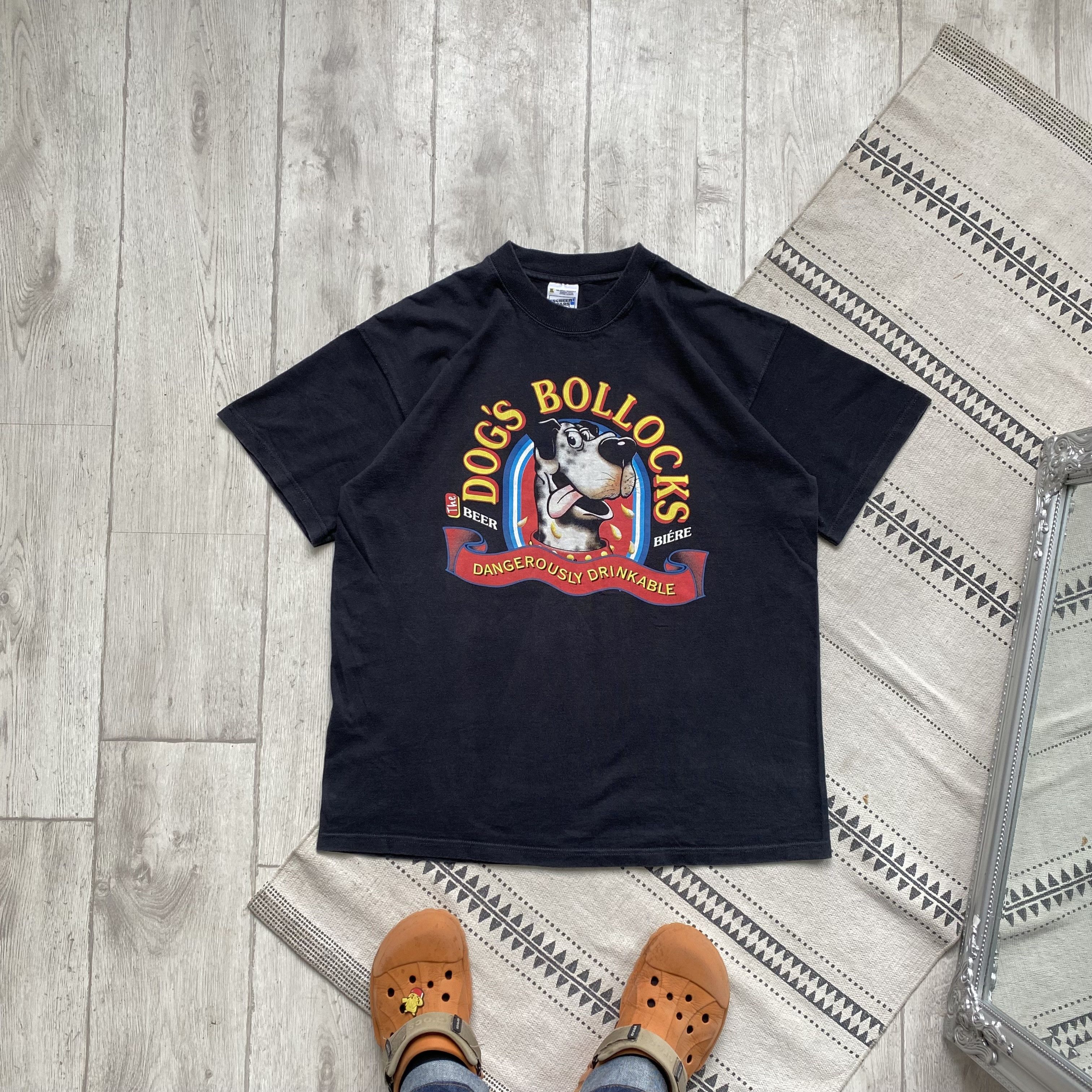 Budweiser 🍻 Vintage 90s Dogs Bollocks Beer tee Corona Stella Artois Size US XL / EU 56 / 4 - 1 Thumbnail
