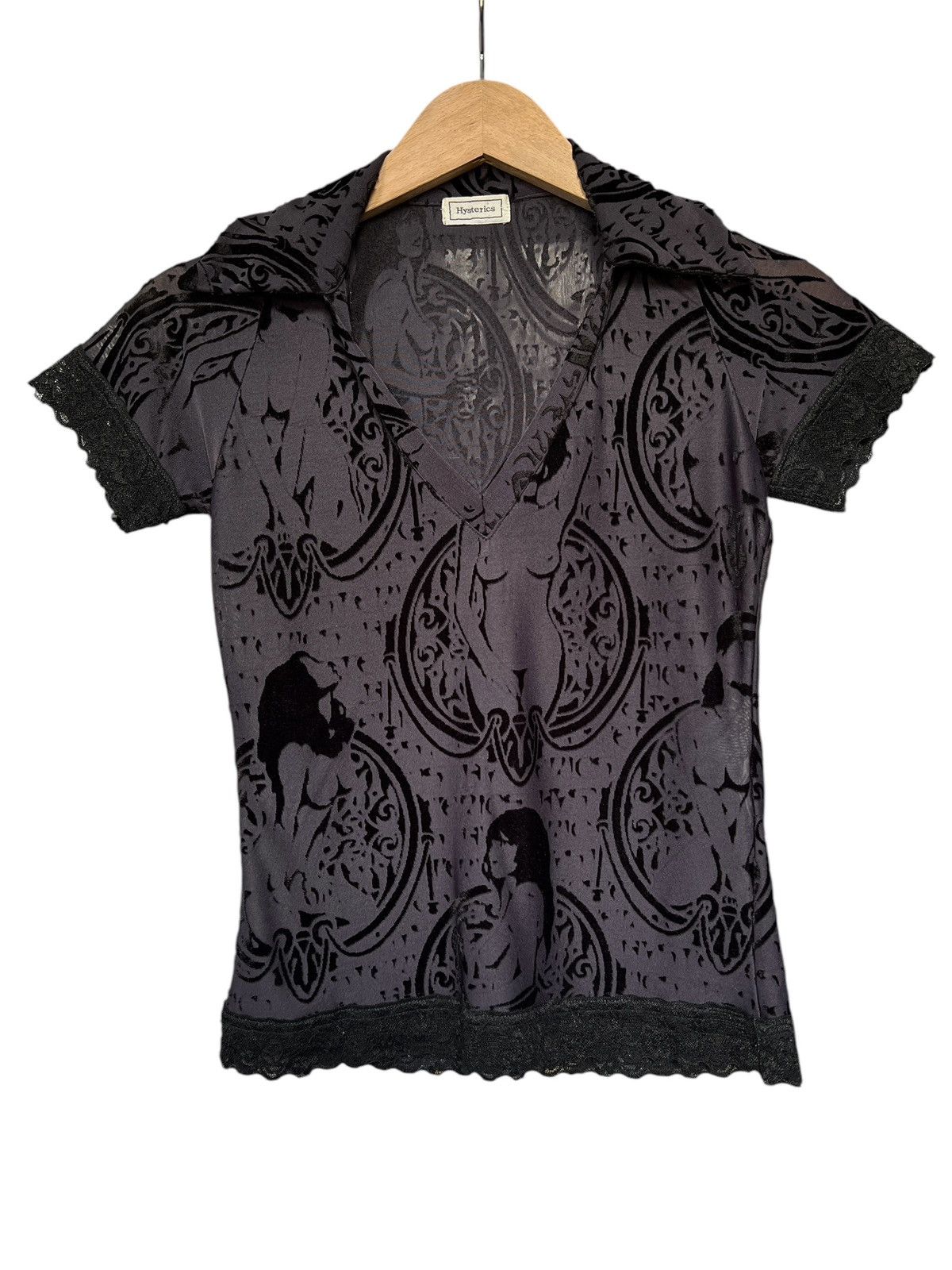 Hysteric Glamour Hysteric Glamour Naked Woman Mesh Wide Collared Tops Size XS / US 0-2 / IT 36-38 - 1 Thumbnail