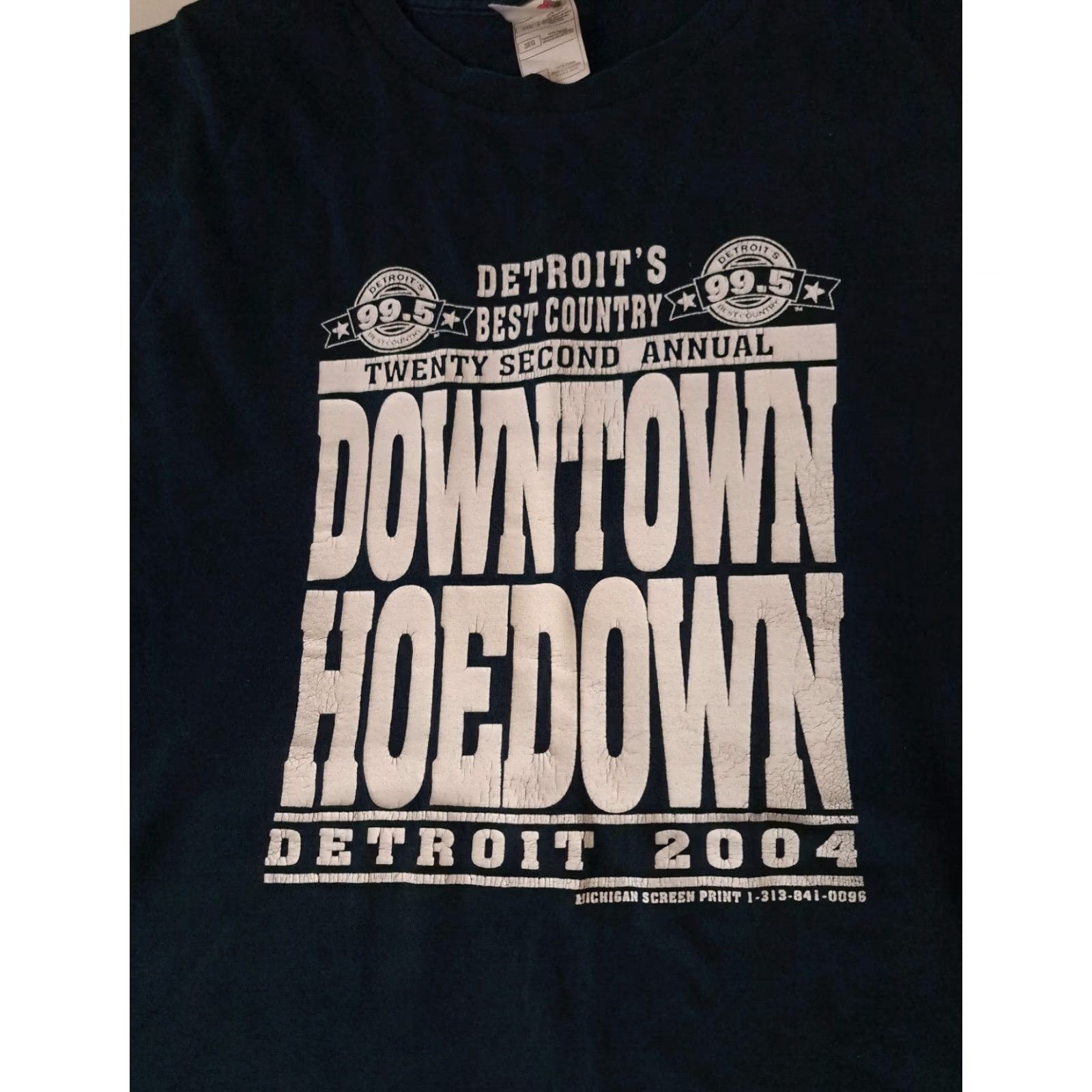 Fruit Of The Loom VINTAGE Detroit 2004 Hoedown Country Music Show T-Shirt 3XL Black Mens Short Sleeve Shirt Size US XXL / EU 58 / 5 - 4 Thumbnail