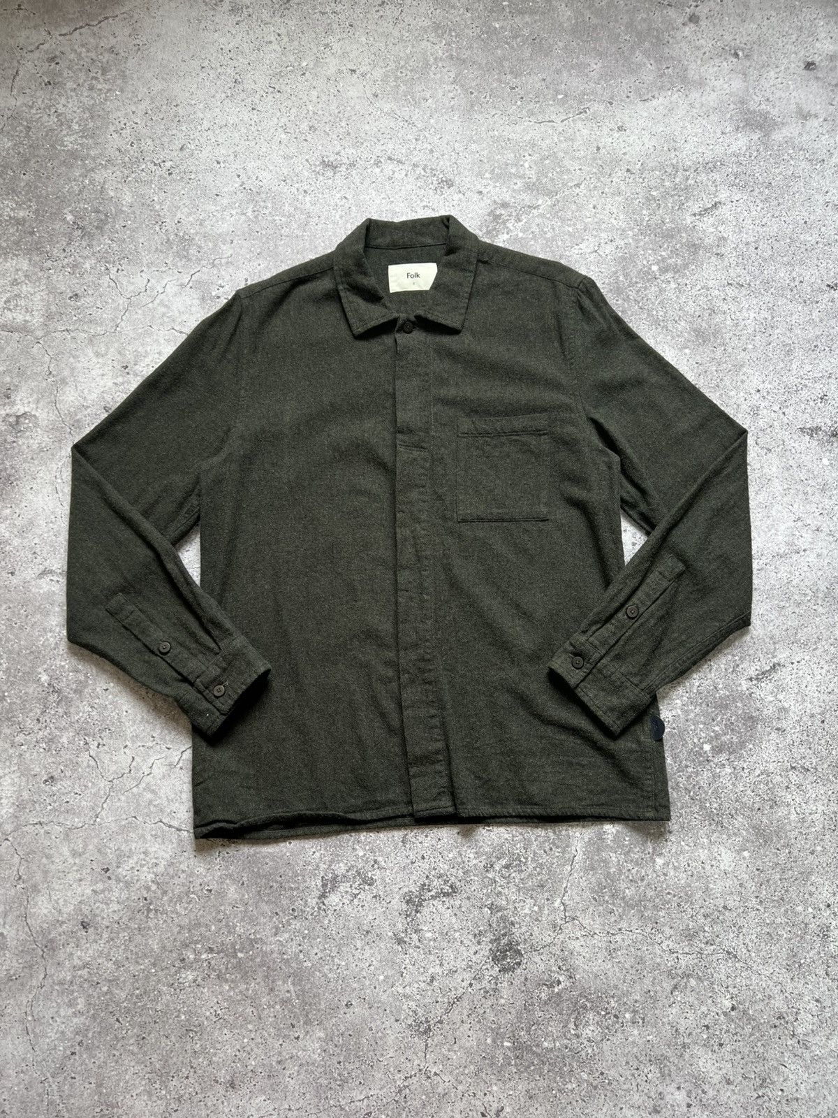 Folk Folk Cotton Shirt Button Up Long Sleeve Grey Size US S / EU 44-46 / 1 - 1 Thumbnail