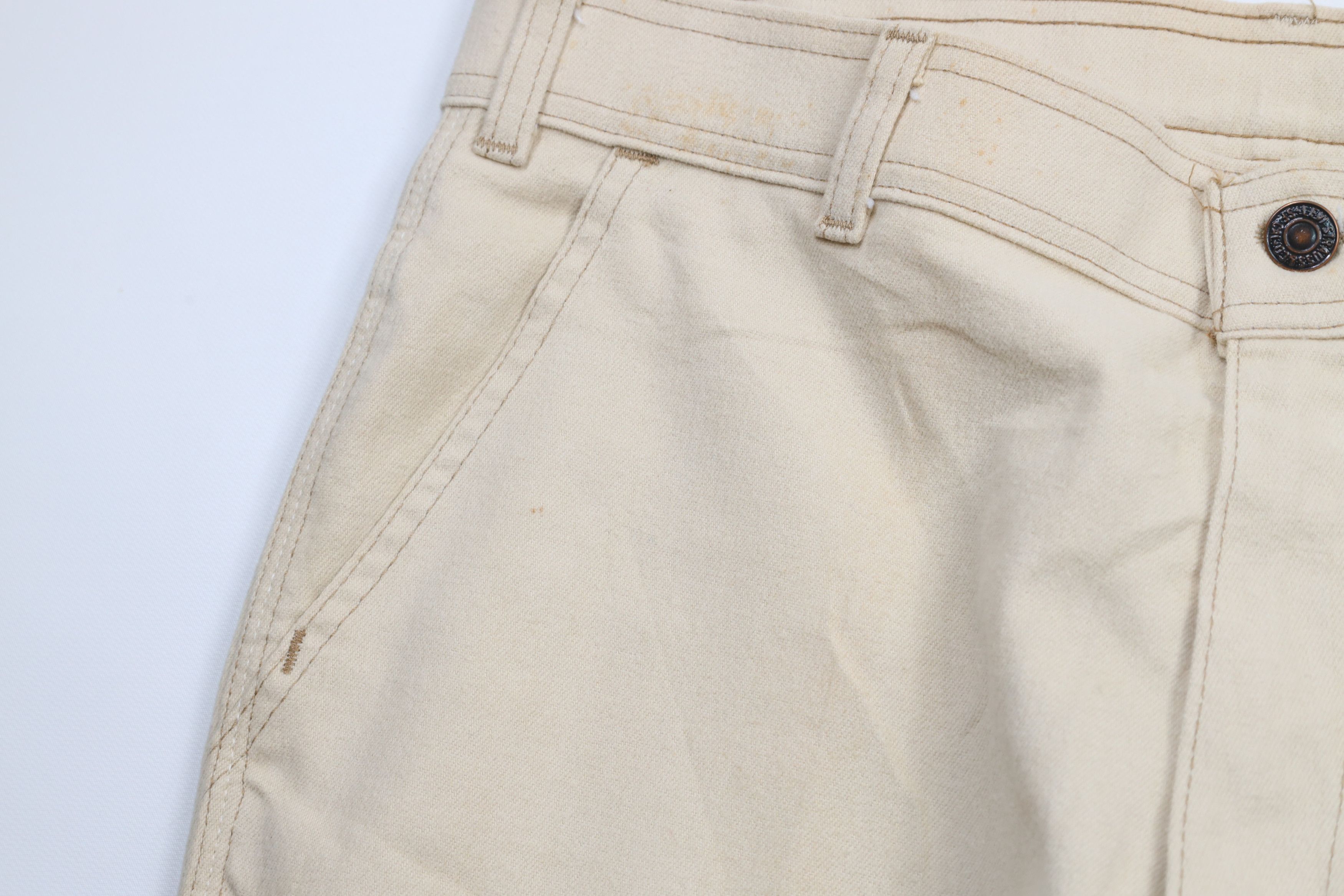 Levi's × Vintage Vintage 70s Levis Wide Leg Bell Bottoms Jeans Cream USA Size US 34 / EU 50 - 7 Thumbnail