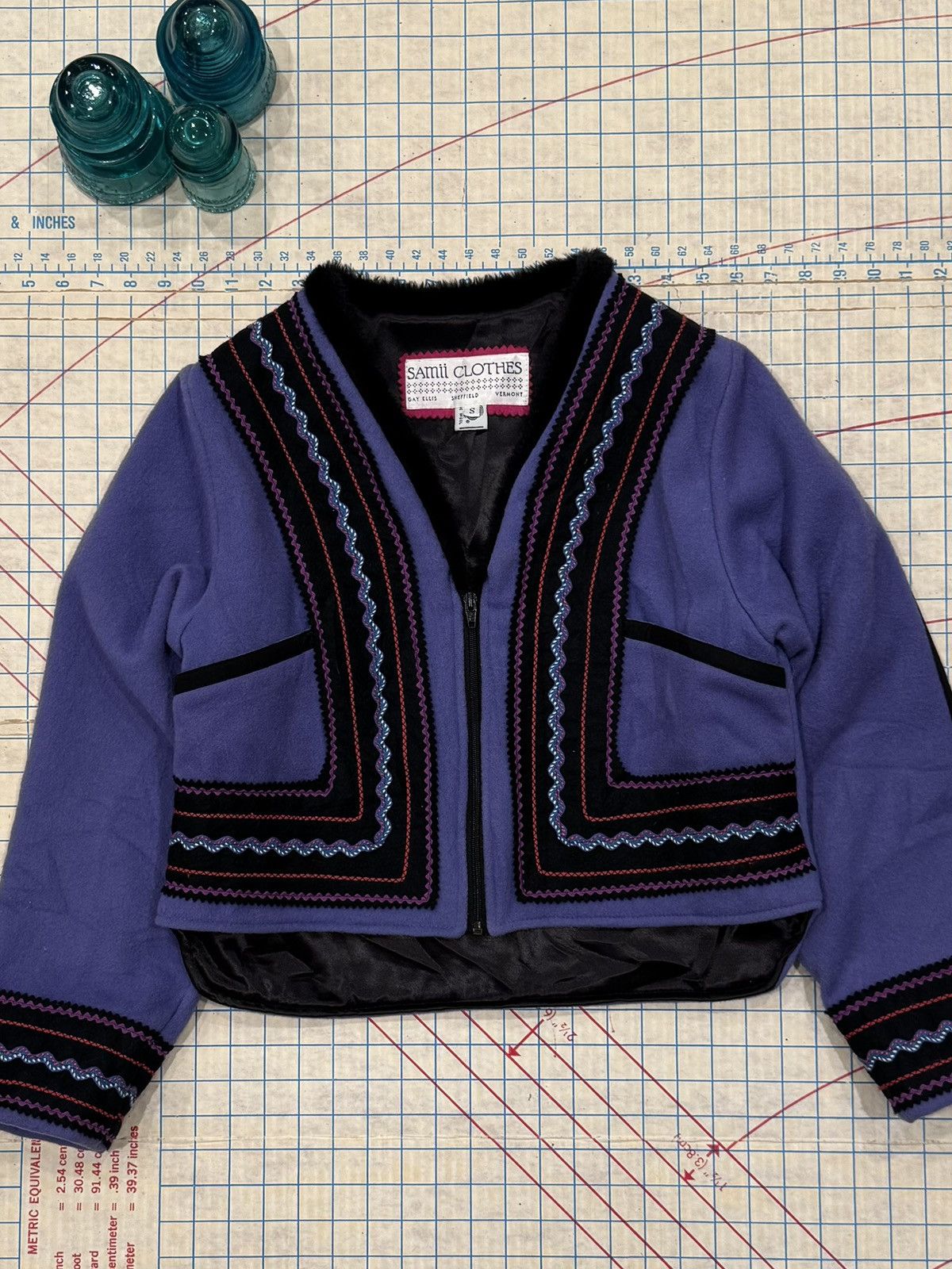 Vintage Samii Clothing Gay Ellis Sheffield Vermont Purple WoolJacket Size S / US 4 / IT 40 - 2 Thumbnail