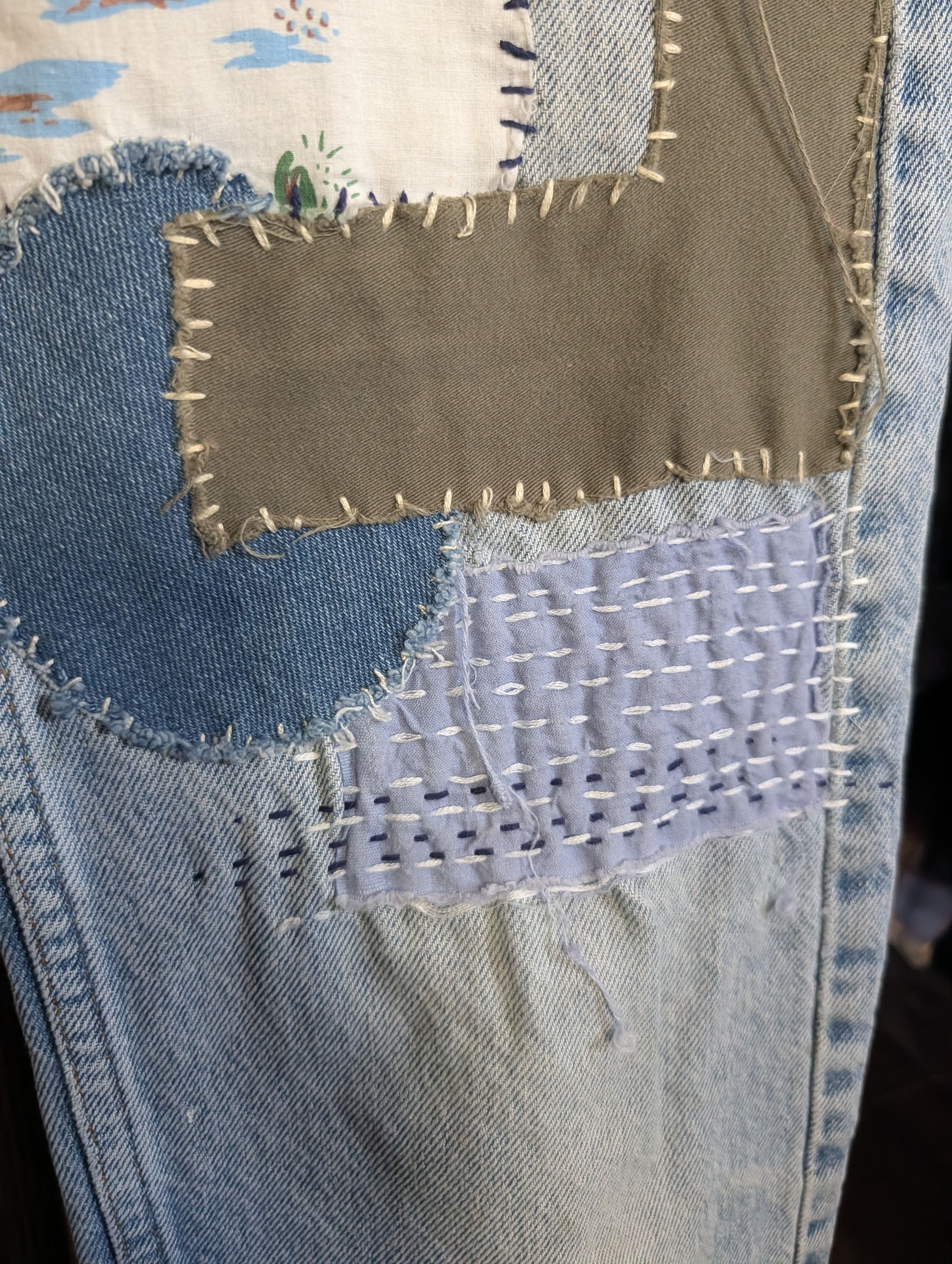 basketcase gallery x Levi's custom patched printed 505 orange tab jeans Size US 30 / EU 46 - 8 Thumbnail