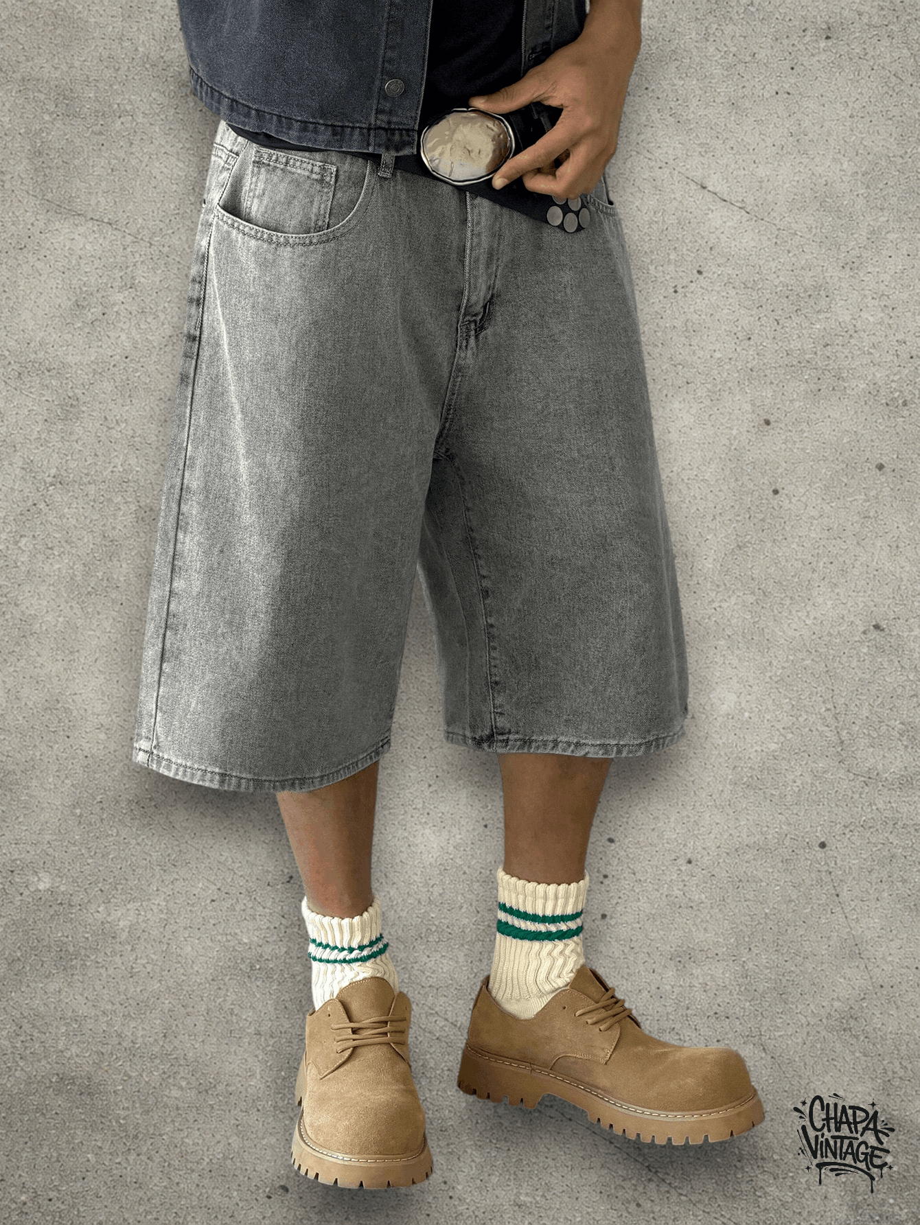 Vintage Denim light gray shorts Size US 32 / EU 48 - 1 Thumbnail